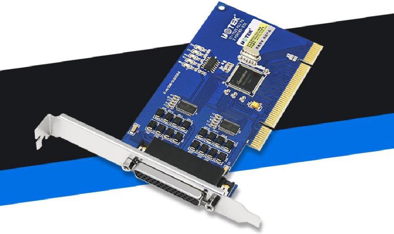 UOTEK Industrial PCI to 2-Port RS232 High-speed Serial Card Port Wiring for 2U Chassis DR44 Female 32 Bit Universal PCI Connector Adapter with 600W Surge Protection UT-752E