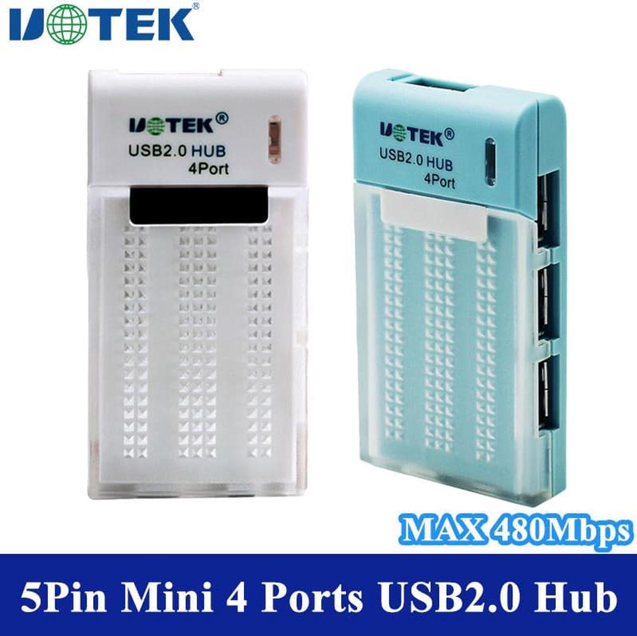 UOTEK 5Pin Mini 4 Ports USB2.0 Hub Mobile Phone Tablet Digital Charging Hub OTG High-speed Expansion Max480Mbps UT-803