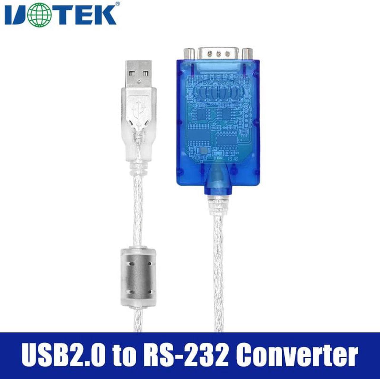 UOTEK USB to RS232 Converter 1.5M USB2.0 Cable Serial Adapter USB-A DB9 Male Port  Asynchronous with ±15KV ESD Protection UT-880