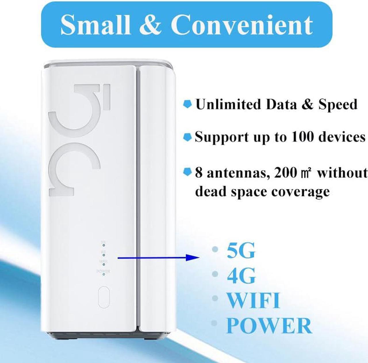 Alt view image 4 of 7 - UOTEK Portable 5G WiFi CPE Router 5G  WiFi 6 802.1ax LTE Wireless Router Dual Band WiFi Sim Card Modem NSA And SA Dual Mode High Speed Wide Coverage Signal Plug And play