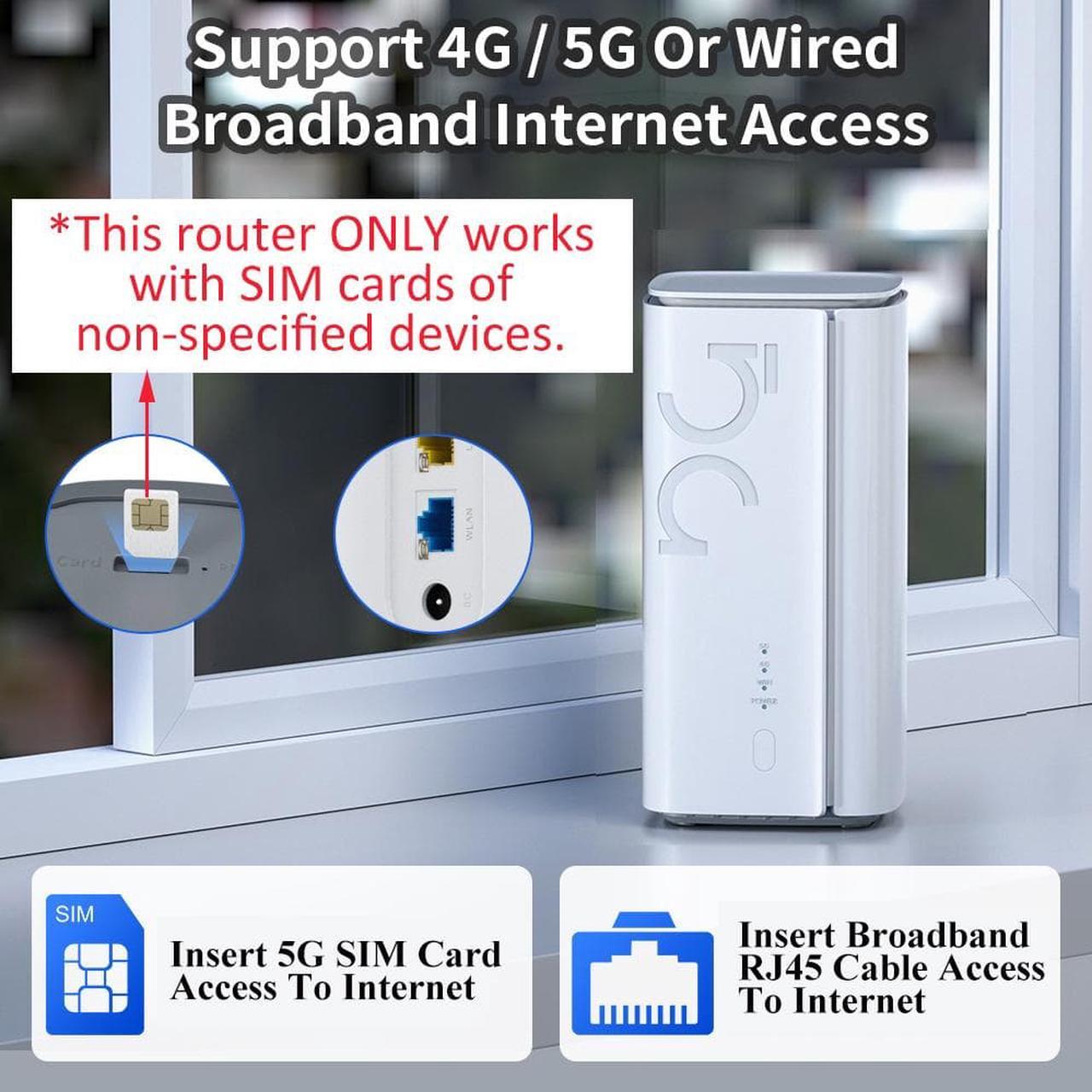 Alt view image 2 of 7 - UOTEK Portable 5G WiFi CPE Router 5G  WiFi 6 802.1ax LTE Wireless Router Dual Band WiFi Sim Card Modem NSA And SA Dual Mode High Speed Wide Coverage Signal Plug And play
