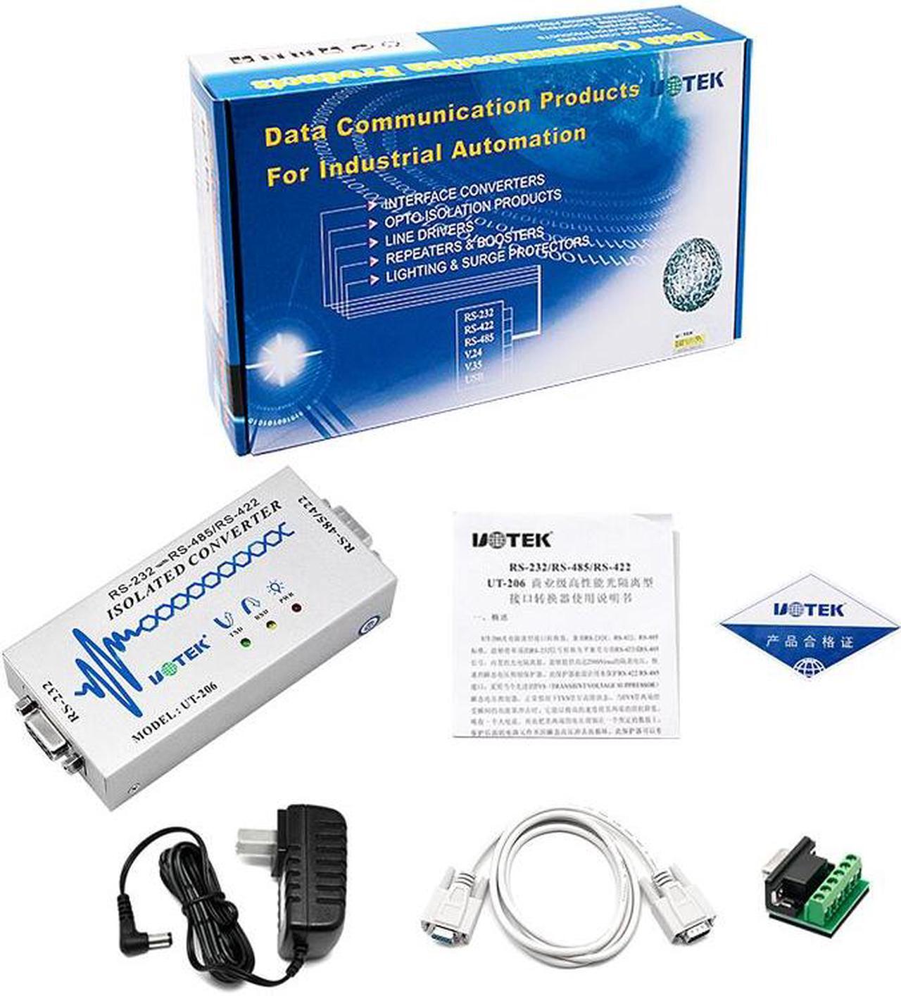 Alt view image 7 of 7 - UOTEK RS422 RS485 to RS232 Optoelectronic Isolated Converter RS-232 to RS-485/422 Adapter DB9 Famale Male Connector ESD Anti-Surge UT-206