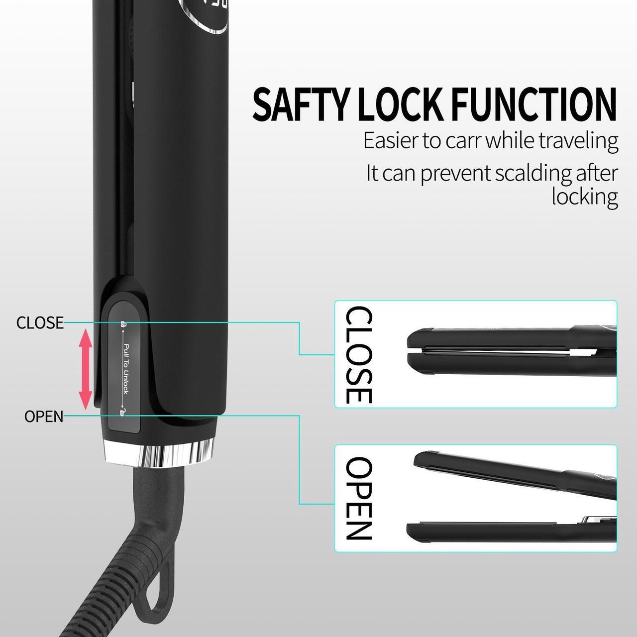 Alt view image 3 of 7 - UOTEK Hair Straightener 1.5 Inch Large Flat Iron Ionic Salon Hair Flat Iron  with PTC Heating Plate for Long Hair Pencil Straightener
