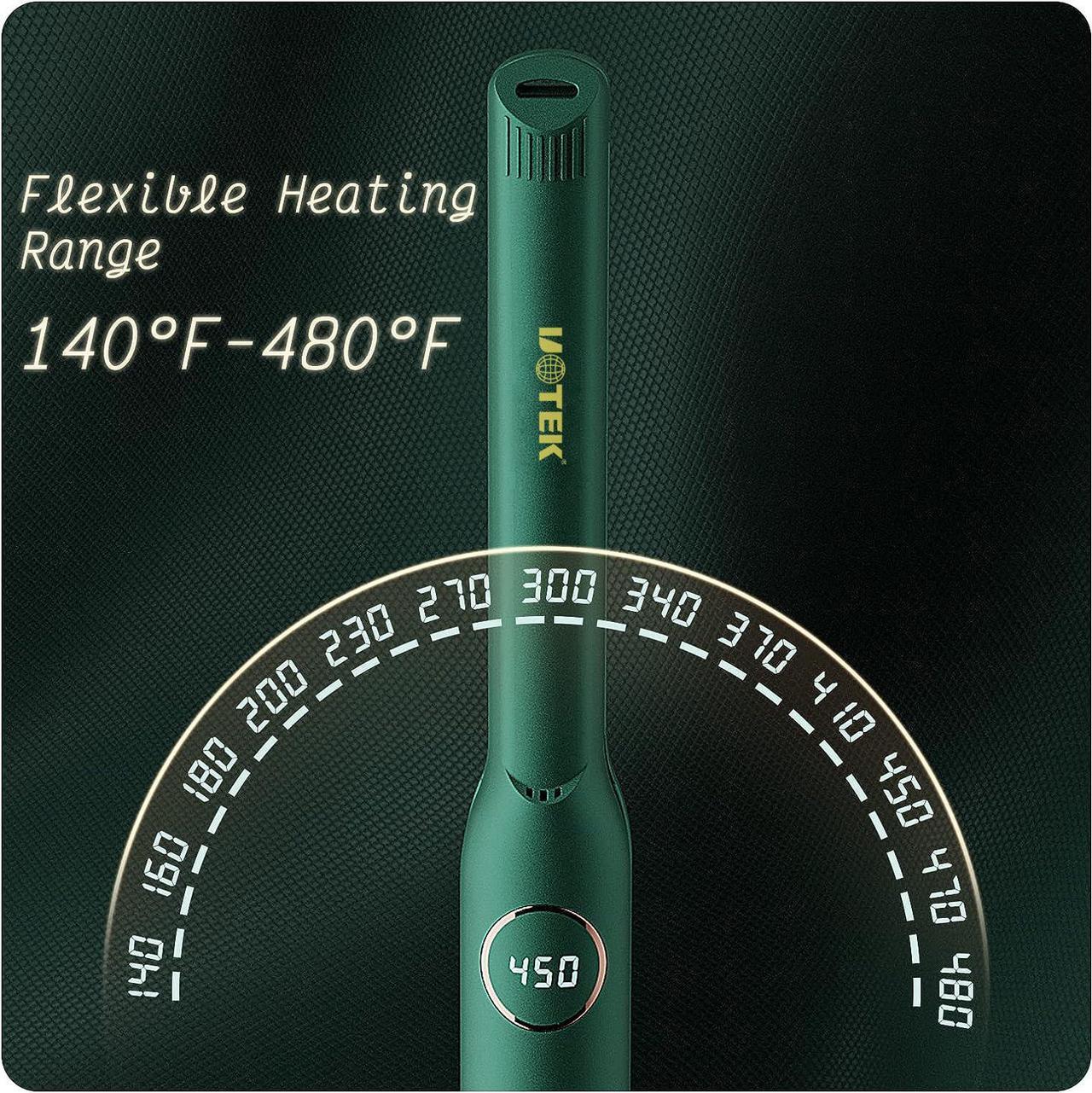 Alt view image 2 of 7 - UOTEK Hair Straightener 1/2 Inch Small Flat Iron Ionic Salon Hair Flat Iron 0.5" with PTC Heating Plate for Short Hair Pencil Straightener Green