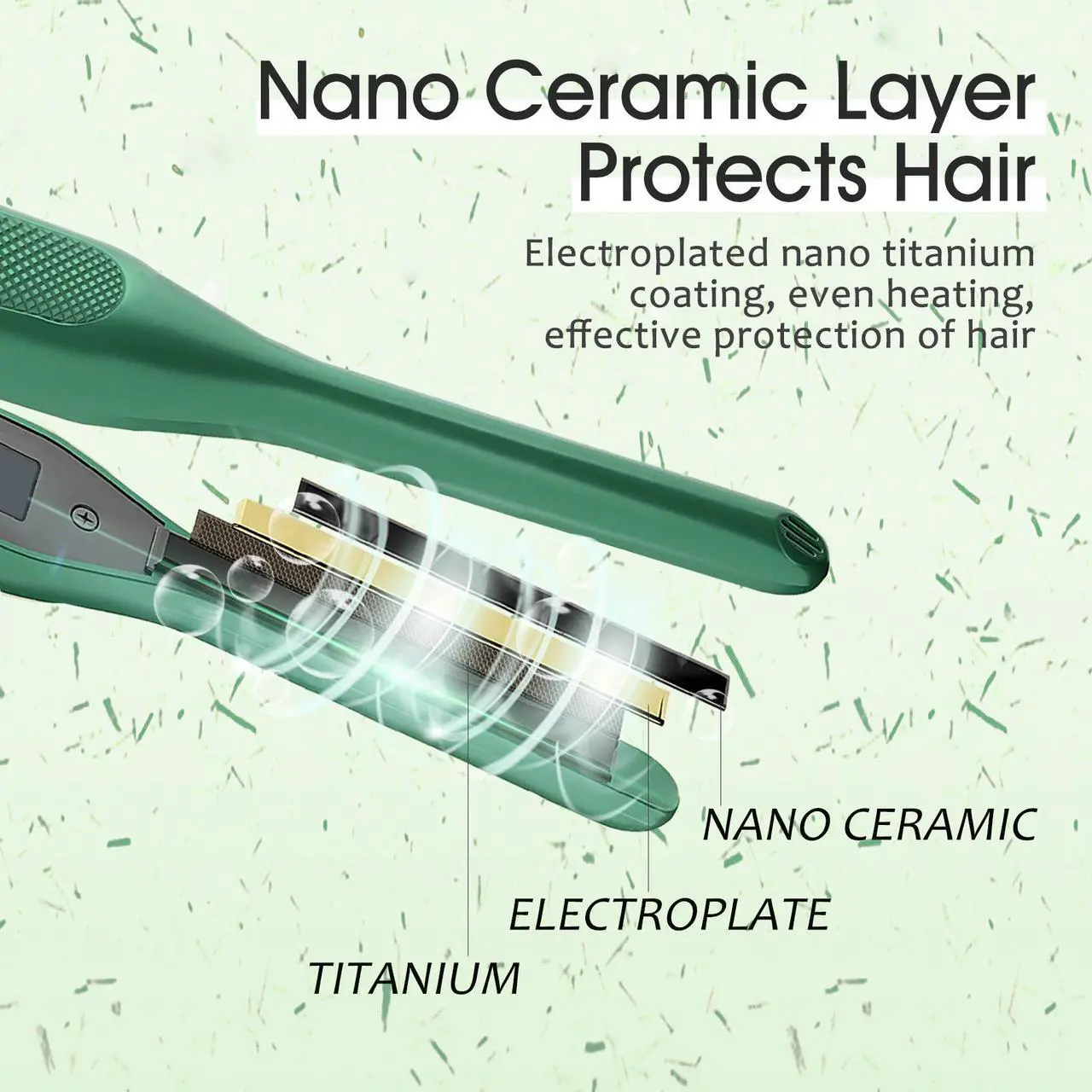 Alt view image 4 of 7 - UOTEK Hair Flat Iron 1/2 Inch 5 Temps Display Small Straightening Ceramic Ionic Salon Hair Straightener Flat Iron 0.5" for Short Hair