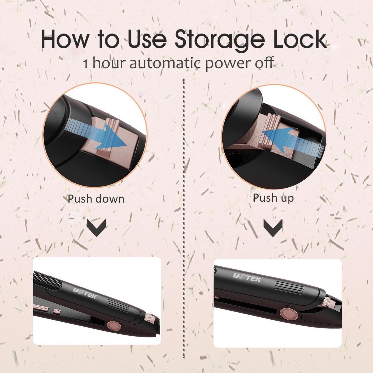 Alt view image 5 of 7 - UOTEK Hair Straightening Flat Iron 1/2 Inch Digital Display Small Ceramic Ionic Salon Hair Straightener Flat Iron 0.5" for Short Hair