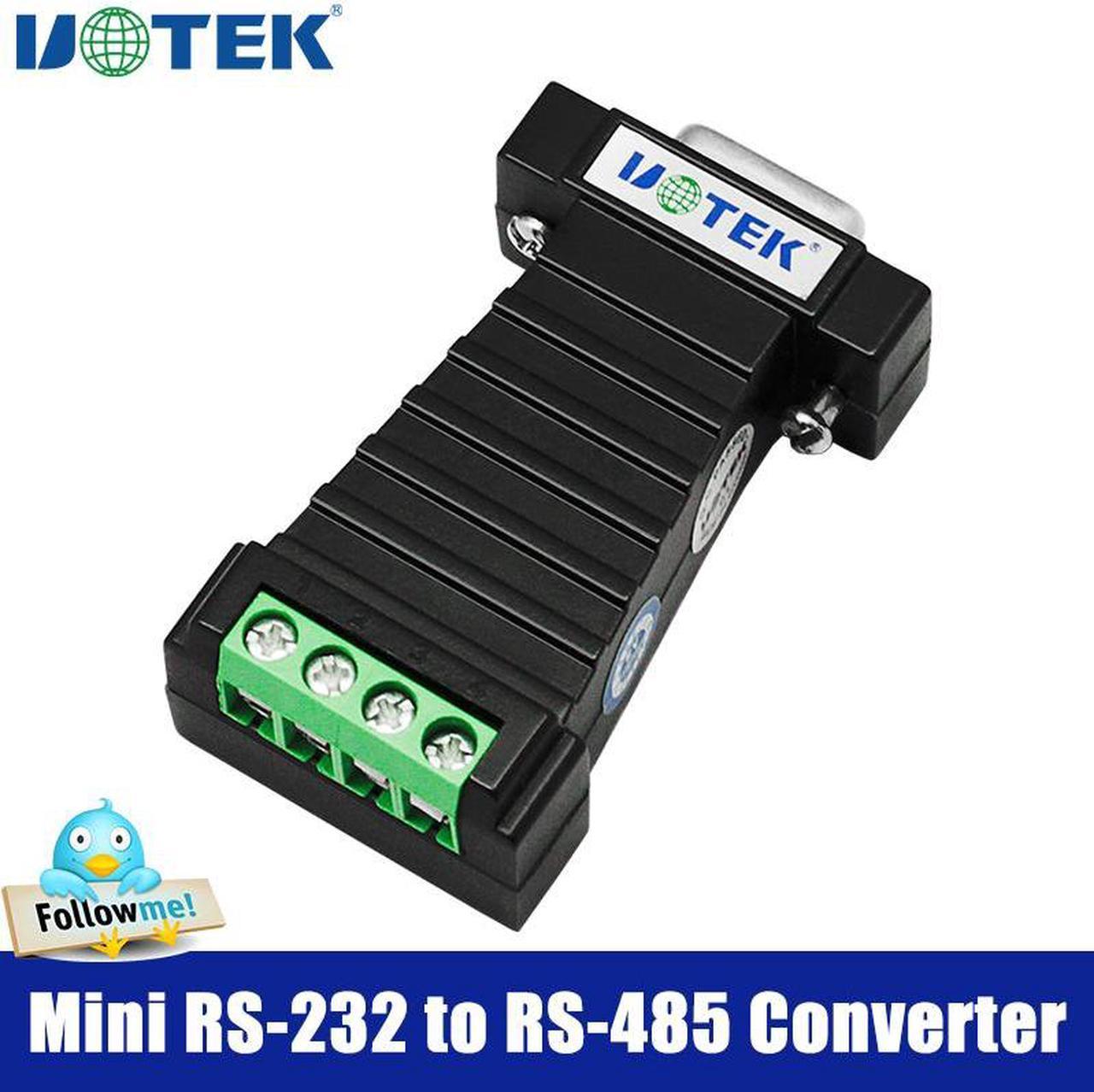 UOTEK Mini RS-232 to RS-485 Converter RS232 To RS485 Conversion Adapter DB9 Connector Half Duplex UT-2211