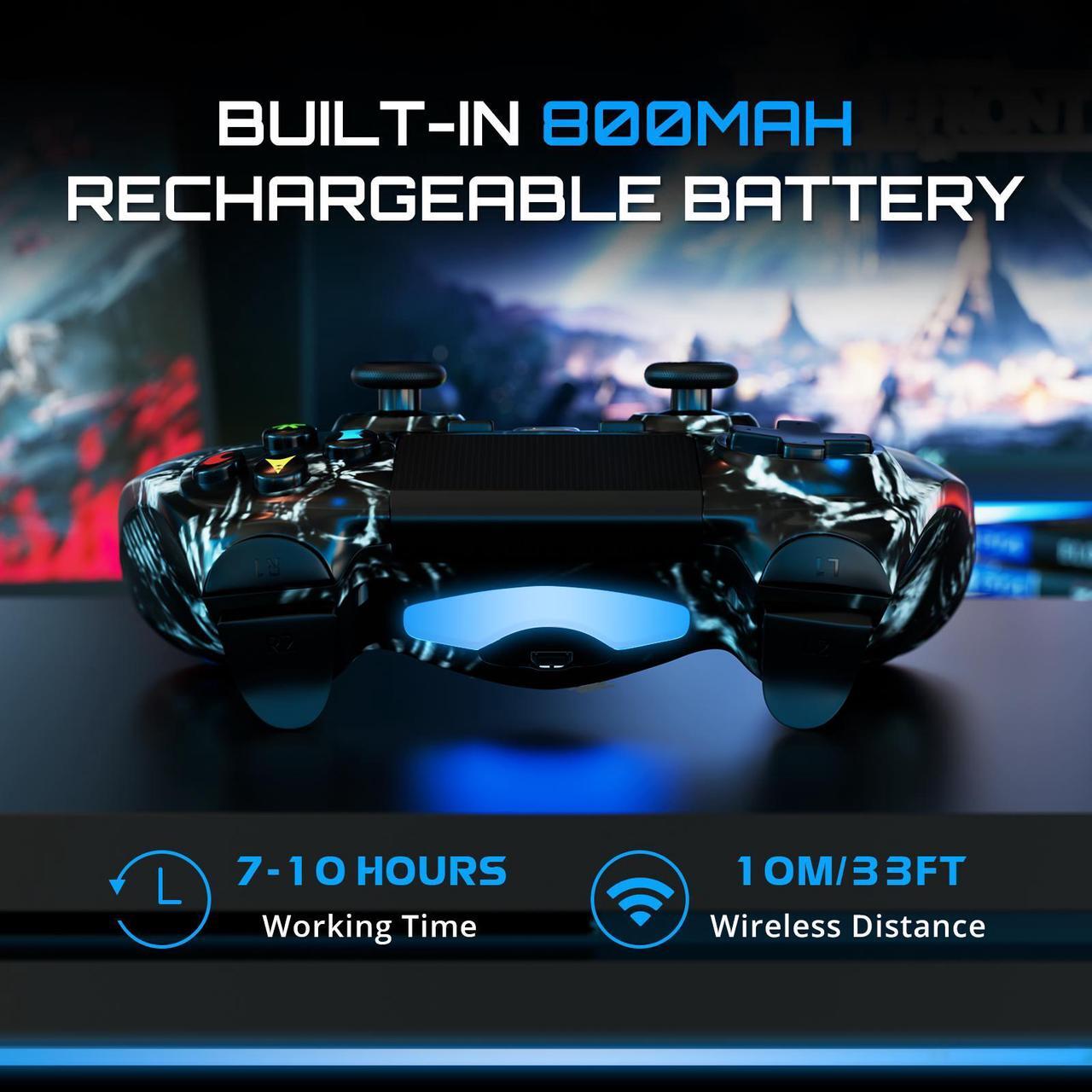 Alt view image 5 of 6 - ISHAKO Wireless Controller For PS4/PC Windows,Double Shock, 6-Axis Gyro Sensor, High Performance gamepad -Black