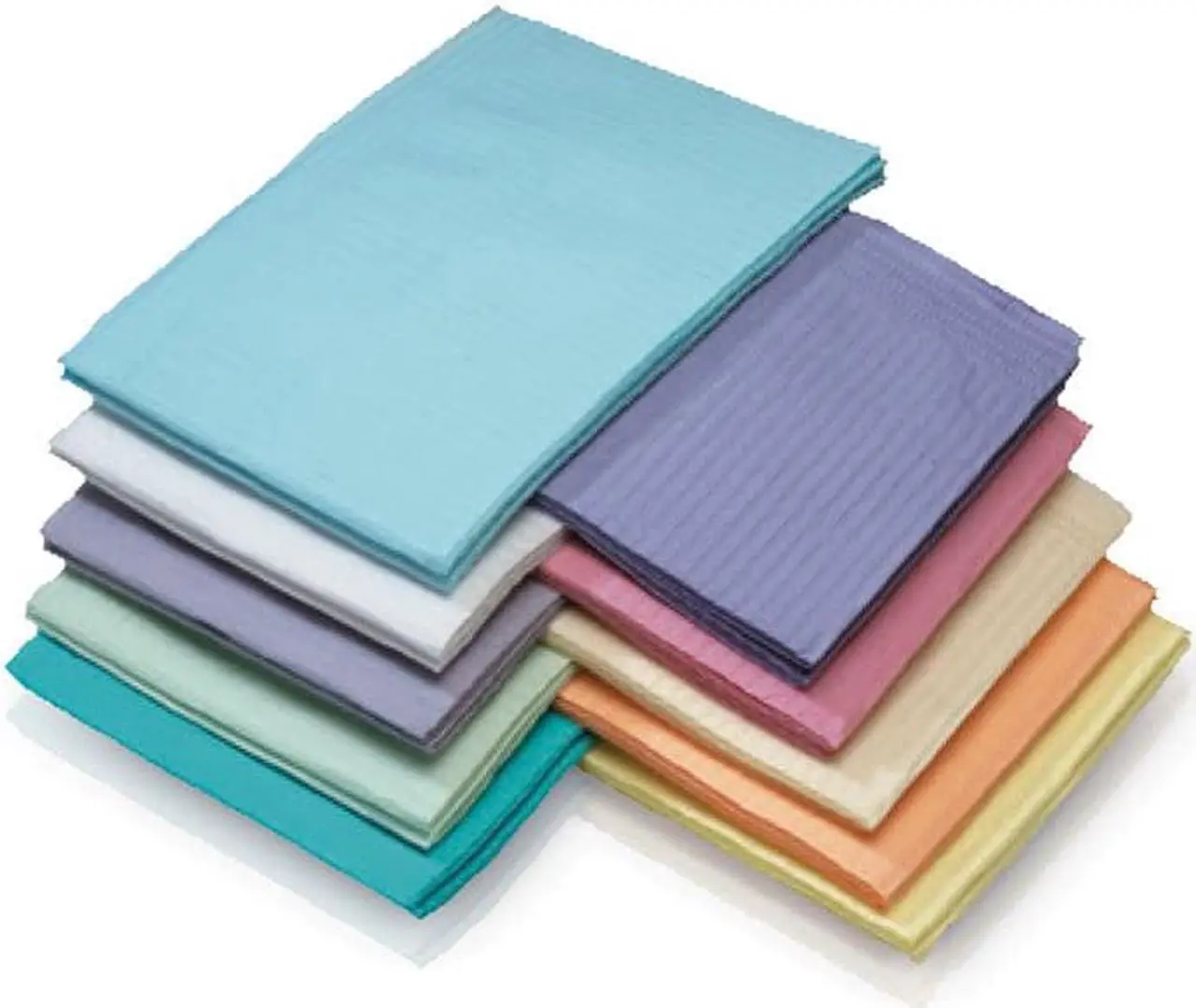 Alt view image 2 of 5 - MEDICOM SafeBasics Dry-Back 2 Ply Disposable Dental Bibs  (2 ply tissue + 1 Ply Poly), 13"x18", Case of 500 - Beige