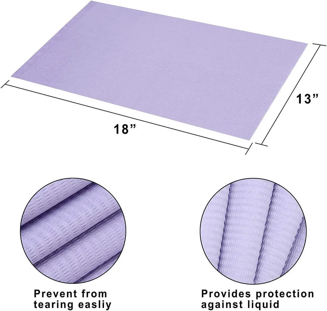 Alt view image 4 of 5 - MEDICOM SafeBasics Dry-Back 2 Ply Disposable Dental Bibs  (2 ply tissue + 1 Ply Poly), 13"x18", Case of 500 - Beige