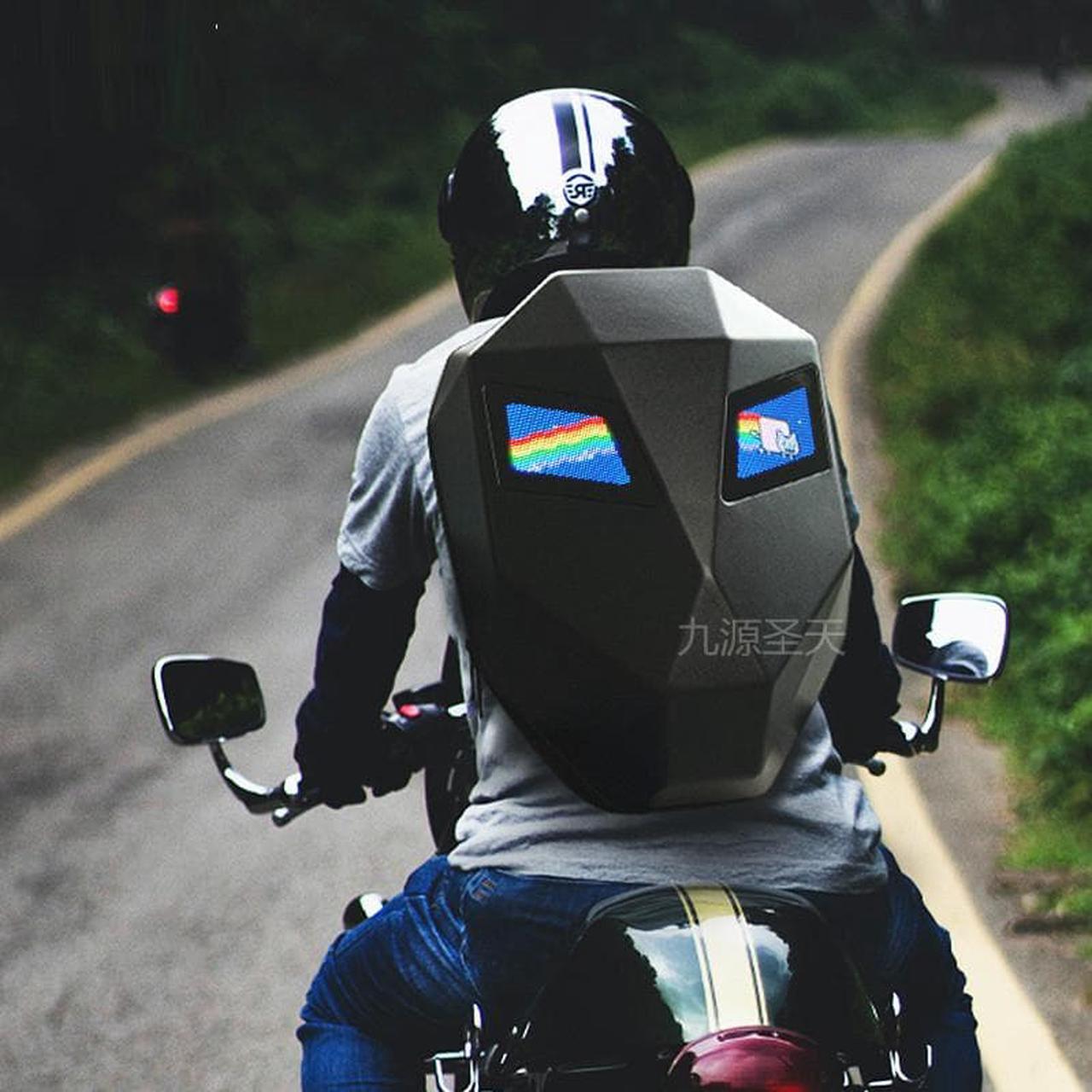 Main image of New LED Locomotive Backpack Display Scree Backpack Business Travel Laptop Bags Men Outdoor Backpack Motorcycle Cycling Backpack