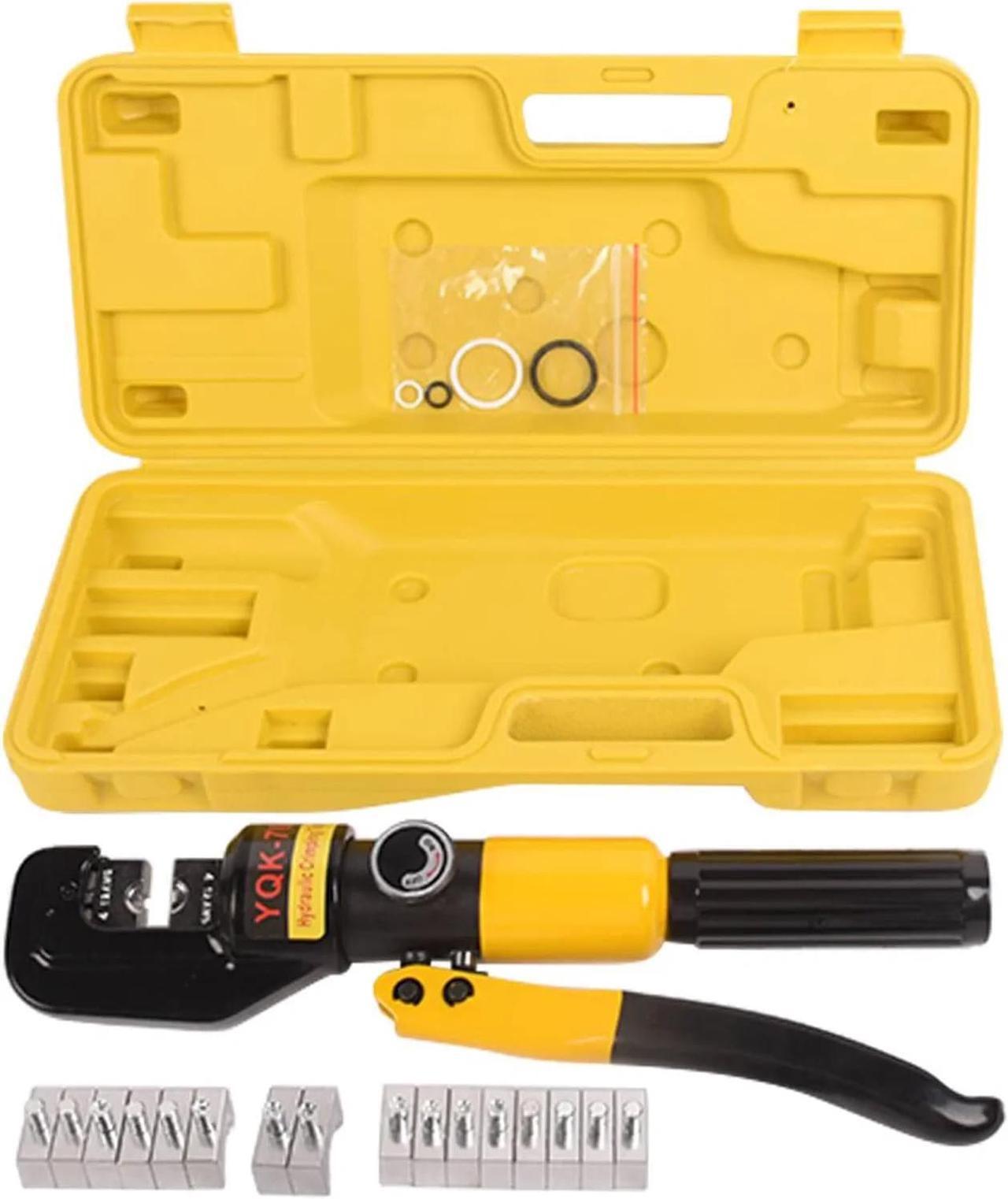Alt view image 2 of 7 - LFGUD 10T Hydraulic Crimping Tool 12-2/0 AWG Battery Cable Crimping Tool Stroke Hydraulic Lug Crimper Electrical Terminal Crimper with 9 Pairs of Die Sets