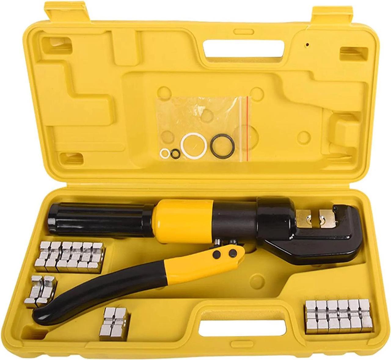 Main image of LFGUD 10T Hydraulic Crimping Tool 12-2/0 AWG Battery Cable Crimping Tool Stroke Hydraulic Lug Crimper Electrical Terminal Crimper with 9 Pairs of Die Sets