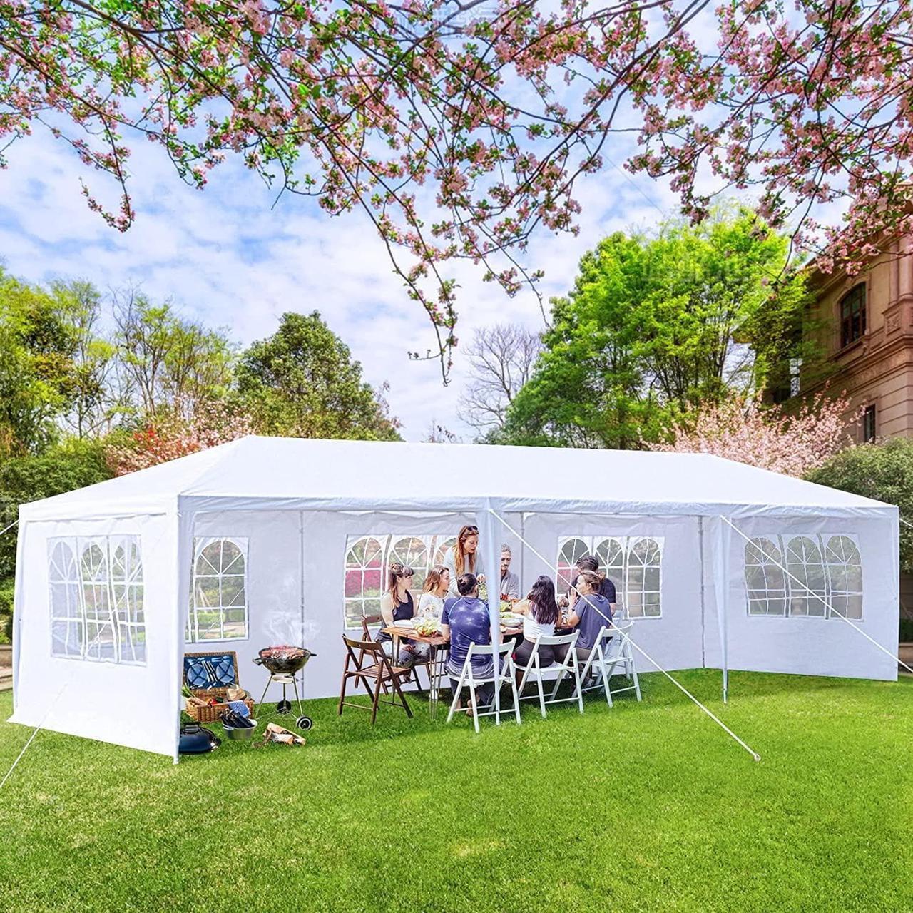 Main image of Doppy 10'x30' Outdoor Canopy Tent Waterproof Outdoor Party Tent Heavy Duty Canopy Tent Patio Camping Gazebo Wedding Tents Patio Camping Gazebo Canopy with Removable Sidewalls(White)