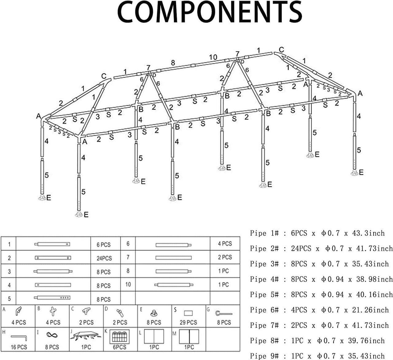 Alt view image 7 of 7 - Doppy 10'x30' Outdoor Canopy Tent Waterproof Outdoor Party Tent Heavy Duty Canopy Tent Patio Camping Gazebo Wedding Tents Patio Camping Gazebo Canopy with Removable Sidewalls(White)