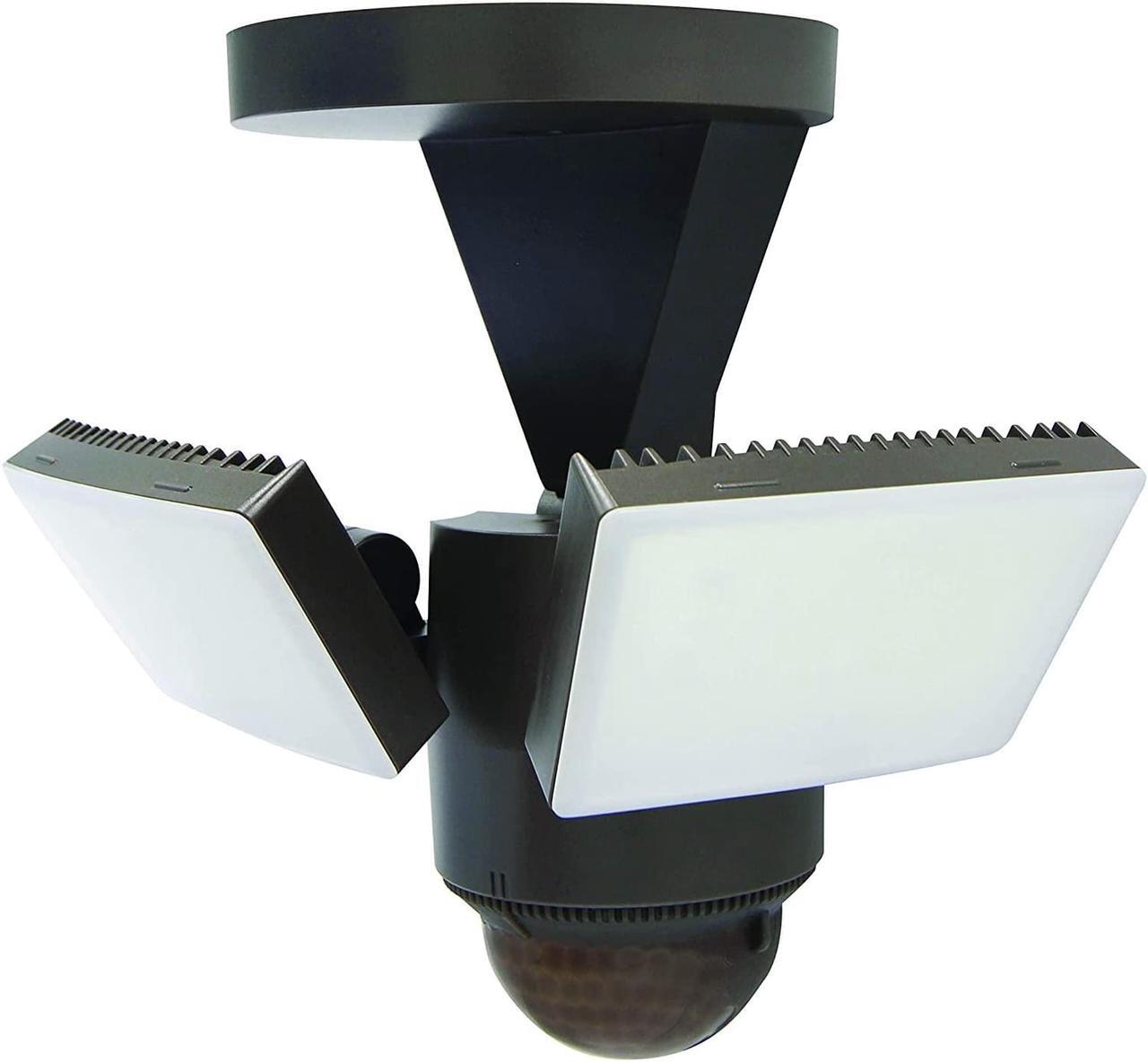 Main image of IQ America LM1811 Motion Security Flood Light Eave/Soffit or Wall Universal Mount 1100 Lumen LED Outdoor Weatherproof Motion Sensor, 180° 50' Detection, Yard Barn Shed Workshop Garage Light WH Bronze