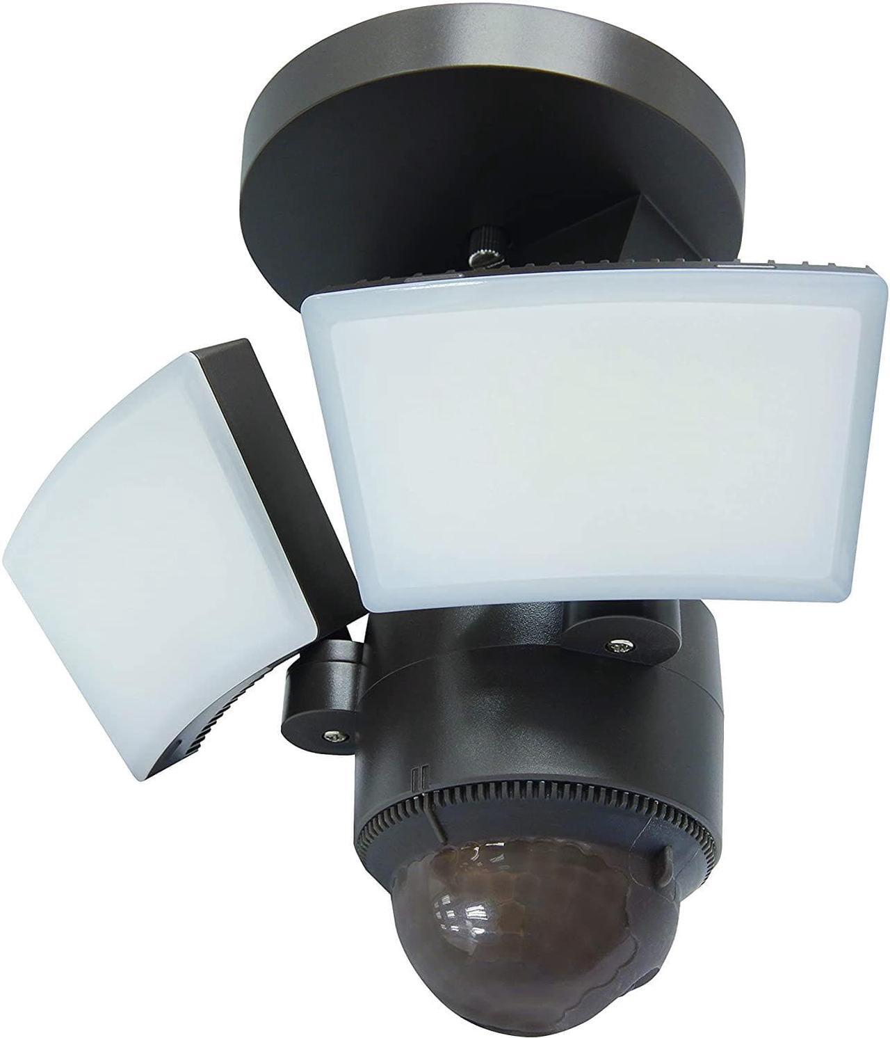 Alt view image 2 of 5 - IQ America LM1811 Motion Security Flood Light Eave/Soffit or Wall Universal Mount 1100 Lumen LED Outdoor Weatherproof Motion Sensor, 180° 50' Detection, Yard Barn Shed Workshop Garage Light WH Bronze