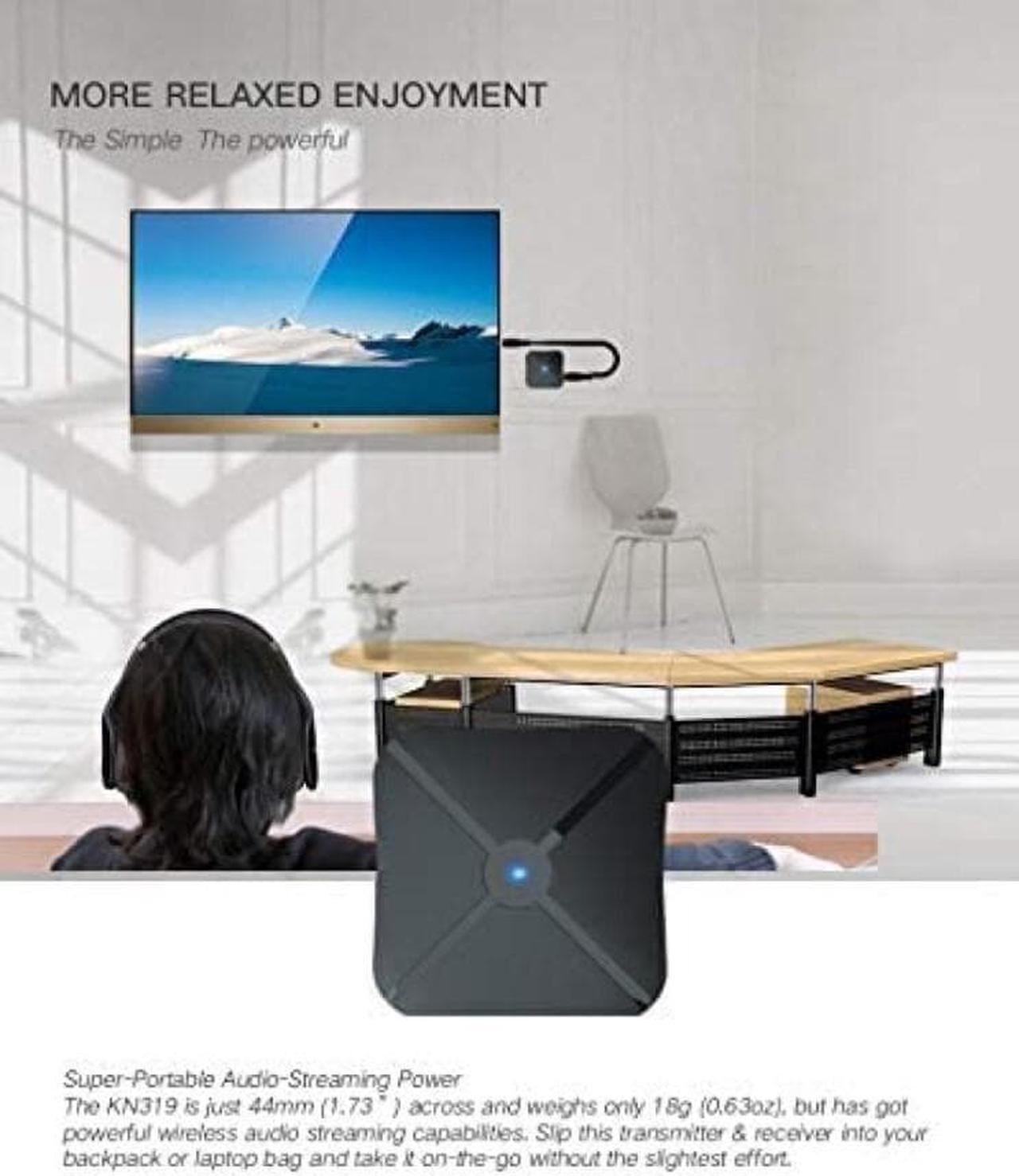 Alt view image 2 of 5 - Bluetooth 5.0 Adapter Bluetooth Transmitter Receiver 2in1 Wireless 3.5mm AUX aptX Low Latency Adapter Suitable for TV / Home Audio Systems, Suitable for Single Bluetooth Signal Device