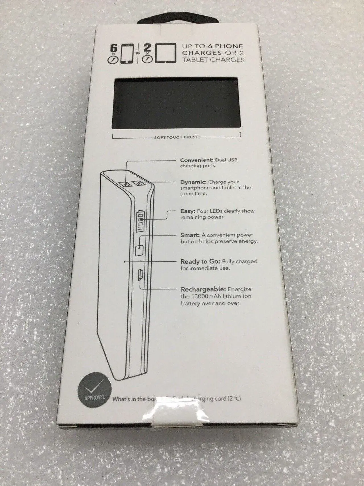 Alt view image 3 of 3 - iFrogz Gofuel 13000mAh Portable Phone Charger Power Bank - Dual USB Ports