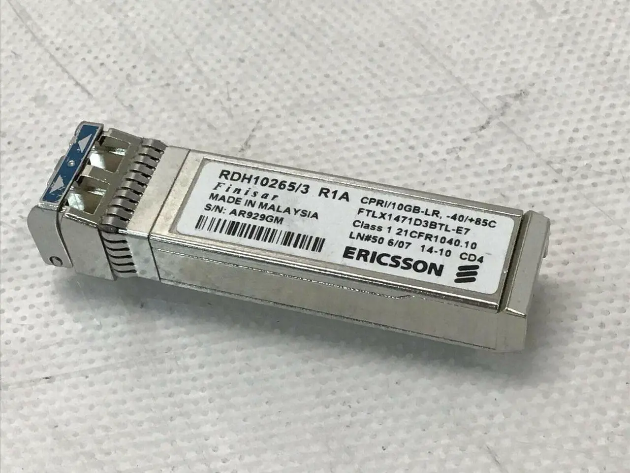 Main image of Finisar FTLX1471D3BTL 10GB 10KM SFP+ 1310NM SM OPT TRANSCEIVER Ericsson