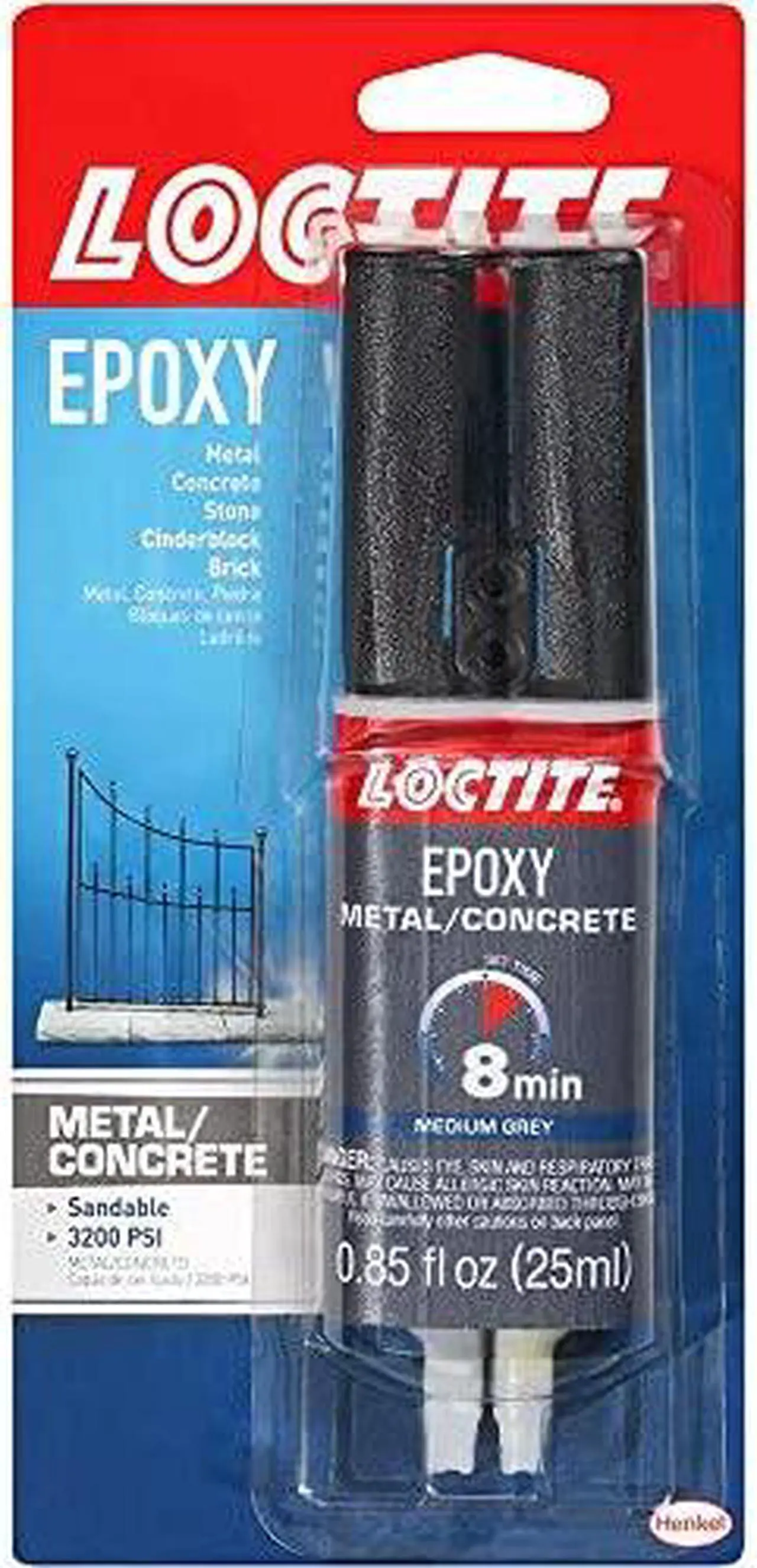 Main image of Loctite Epoxy Metal/Concrete, 0.85 fl oz, 1, Syringe