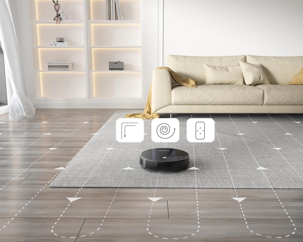 Alt view image 7 of 13 - Geek Smart Robot Vacuum Cleaner G6, Ultra-Thin, 1800Pa Strong Suction, Automatic Self-Charging, Wi-Fi Connectivity, App Control, Custom Cleaning, 100mins Run Time