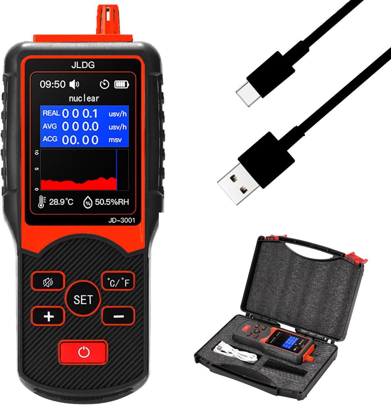 JD-3001 Geiger Counter Radiation Dosimeter Nuclear Electromagnetic Radiation Detector Meter Temperature and Humidity Detector