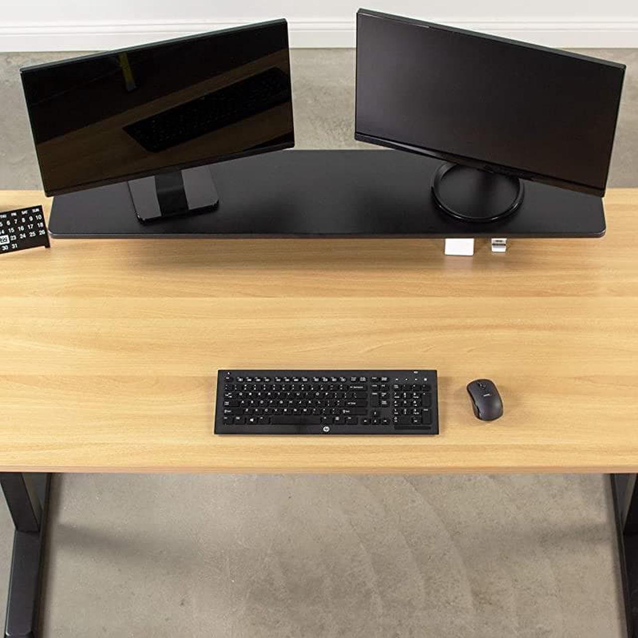 Alt view image 5 of 7 - Black Clampon Extra Large 46 inch Ergonomic Desk Shelf Multi Screen Computer Monitor Laptop Stand Riser Desk Organizer STANDSHELF46B