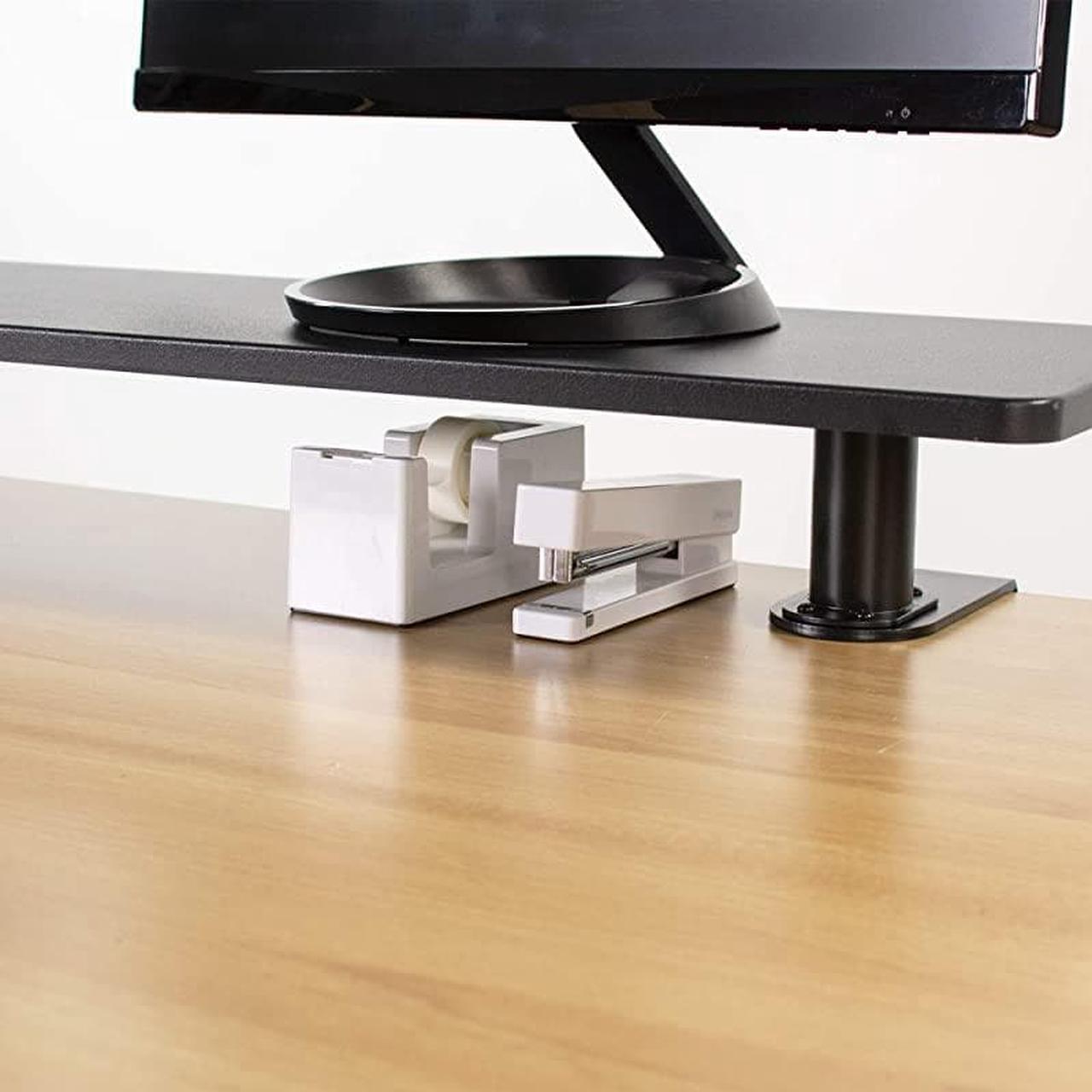 Alt view image 6 of 7 - Black Clampon Extra Large 46 inch Ergonomic Desk Shelf Multi Screen Computer Monitor Laptop Stand Riser Desk Organizer STANDSHELF46B