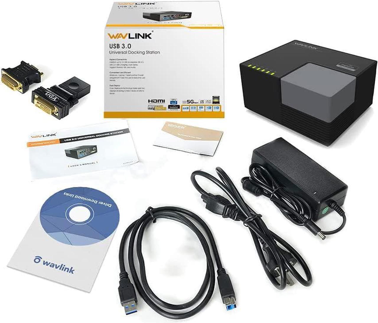Alt view image 7 of 7 - Universal USB 3.0 /USB C Laptop Docking Station Dual Monitor Display for Windows& MAC (HDMI,DVI & VGA, Gigabit Ethernet,2 Red Charging Port, 4 USB Data Ports, Audio)