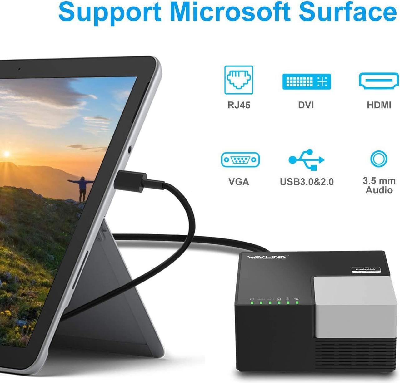Alt view image 3 of 7 - Universal USB 3.0 /USB C Laptop Docking Station Dual Monitor Display for Windows& MAC (HDMI,DVI & VGA, Gigabit Ethernet,2 Red Charging Port, 4 USB Data Ports, Audio)