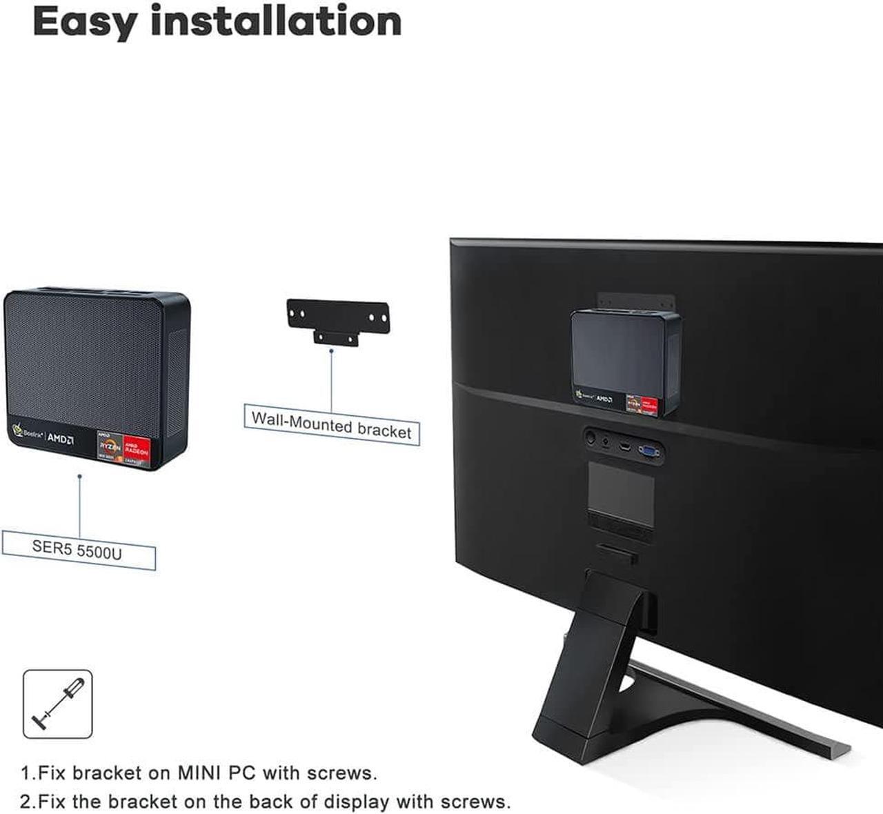 Alt view image 5 of 7 - Beelink SER5 Mini PC, AMD Ryzen 5 5500U(7nm, 6C/12T) up to 4.0GHz, Mini Computer 16GB DDR4 RAM 500GB NVME SSD, Micro PC 4K@60Hz Triple Display, Mini Gaming Computer WiFi6 BT5.2 57W HTPC
