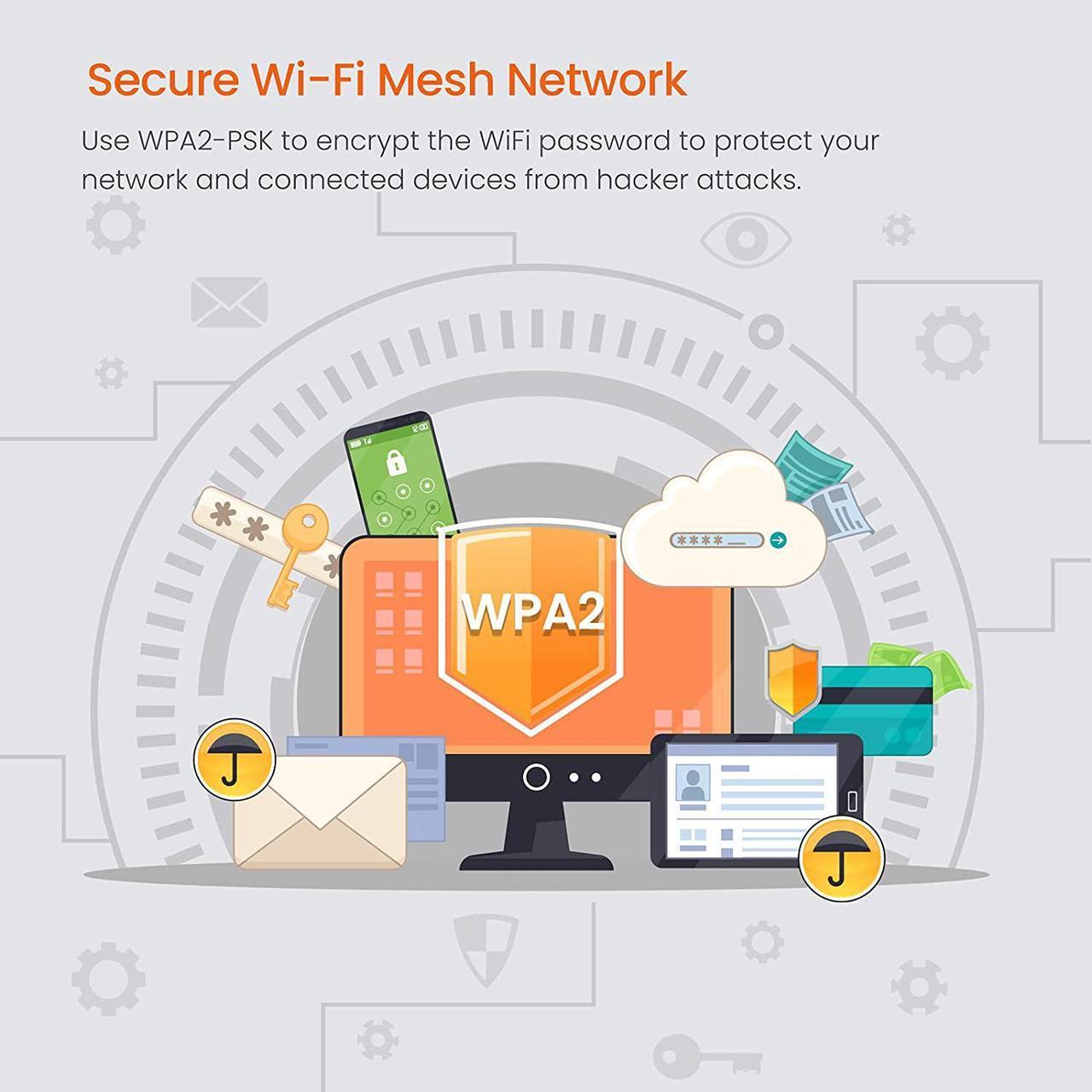 Alt view image 6 of 7 - Tenda Nova Mesh WiFi System (MW5)-Up to 3500 sq.ft. Whole Home Coverage, Gigabit Mesh Router for Wireless Internet, WiFi Router and Extender Replacement, Works with Alexa, Plug-in Design, 3-pack