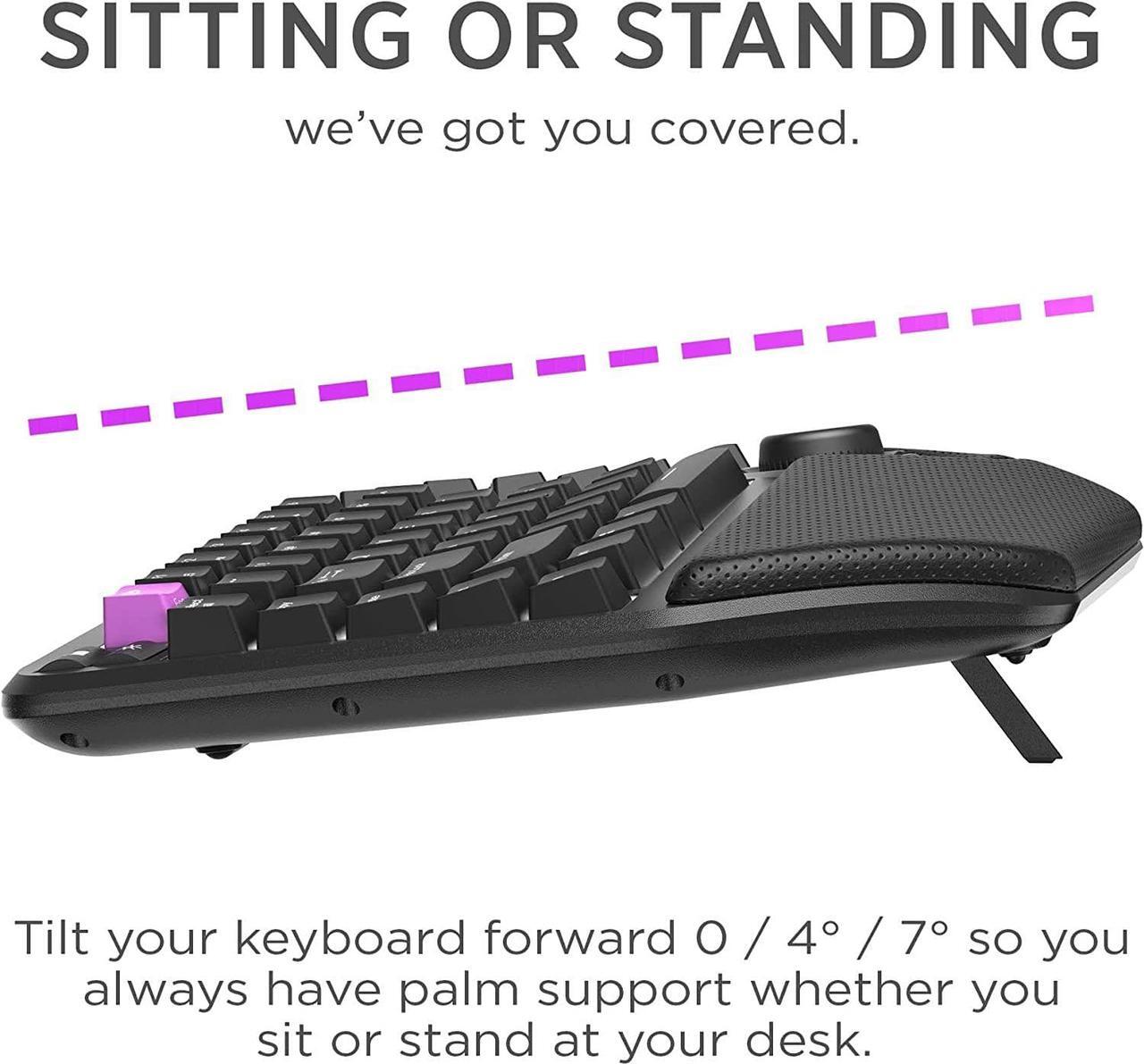 Alt view image 3 of 7 - Cloud Nine ErgoTKL Ergonomic Tenkeyless Mechanical Keyboard for PC  Cherry MX Blue  TKL RGB Backlit Ergo Split Key Board