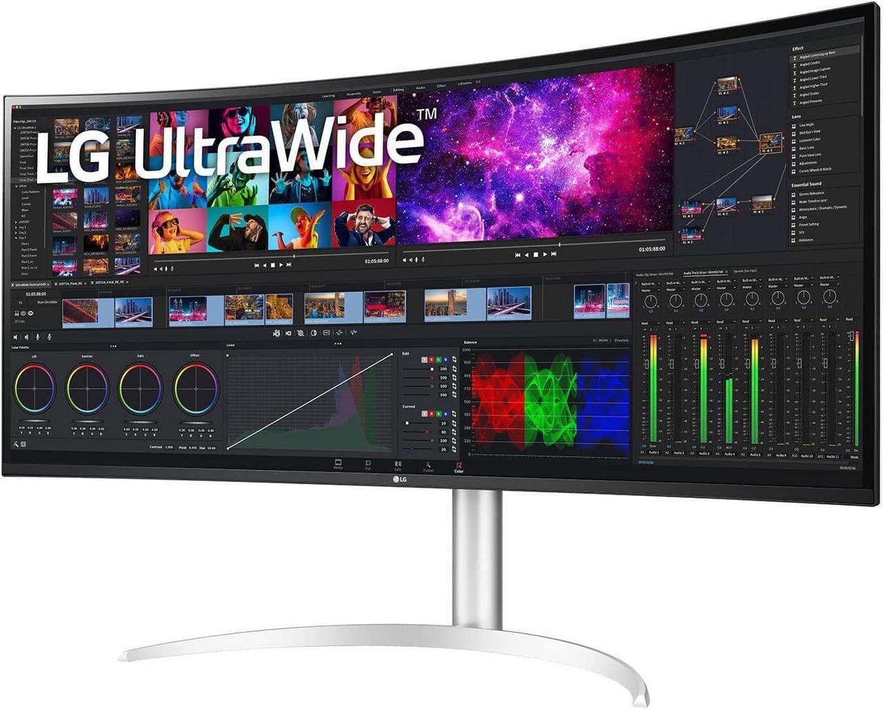 Alt view image 5 of 5 - LG 40WP95C-W 40 UltraWide Curved WUHD (5120 x 2160) 5K2K Nano IPS Display, DCI-P3 98% (Typ.) with HDR10, Thunderbolt 4 with 96W PD, 3-Side Virtually Borderless Design Tilt/Height/Swivel Stand