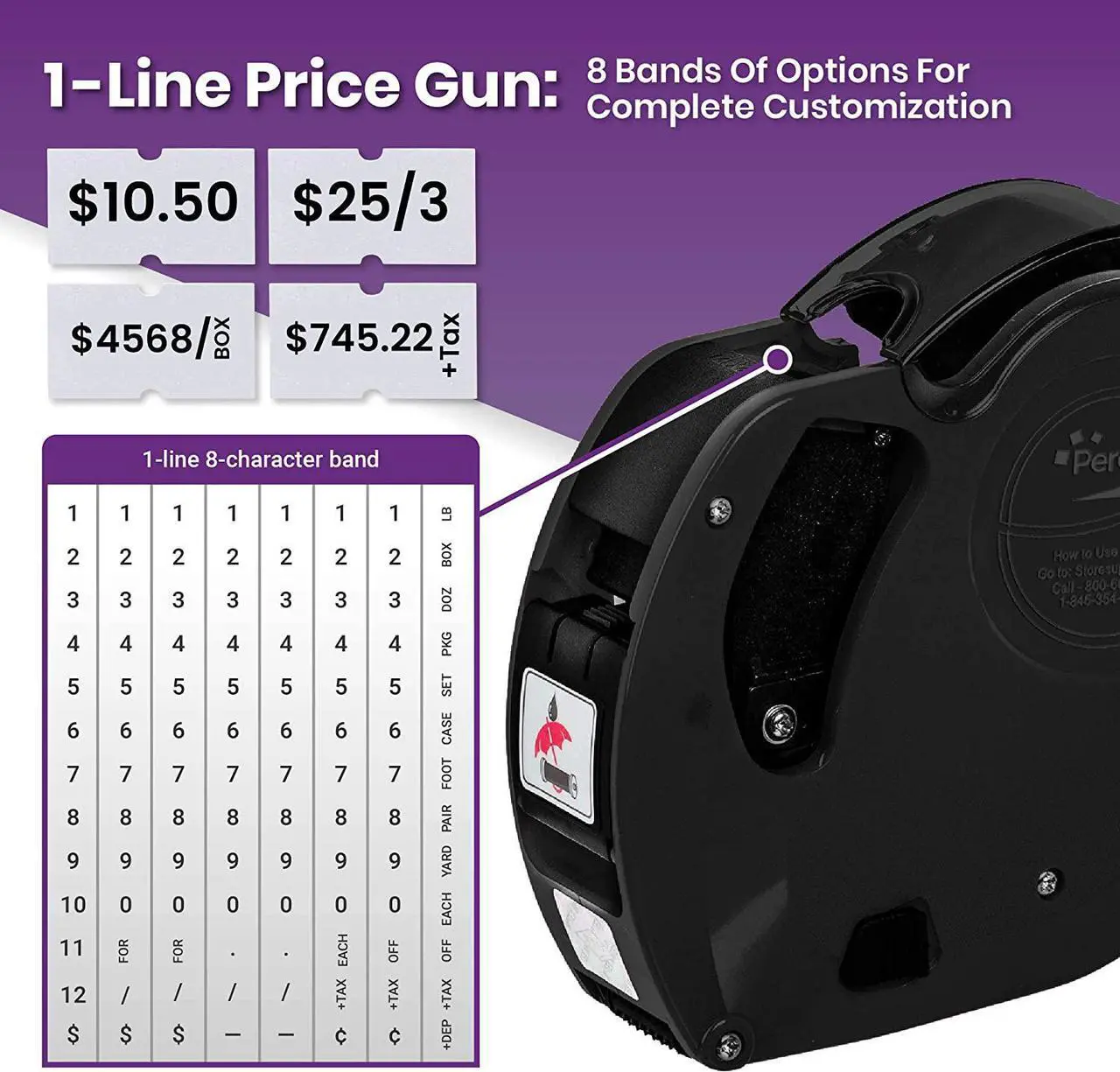 Alt view image 2 of 5 - Perco X 1 Line Price Gun Kit - 1 Line Label Gun with 9000 White Blank Labels, and an Extra Inker