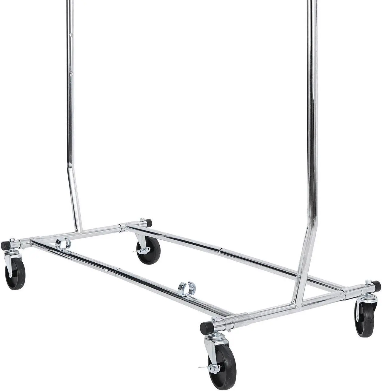 Alt view image 4 of 6 - Heavy Duty Rolling Clothes Garment Rack Clothing Stand Adjustable Height W/Wheel