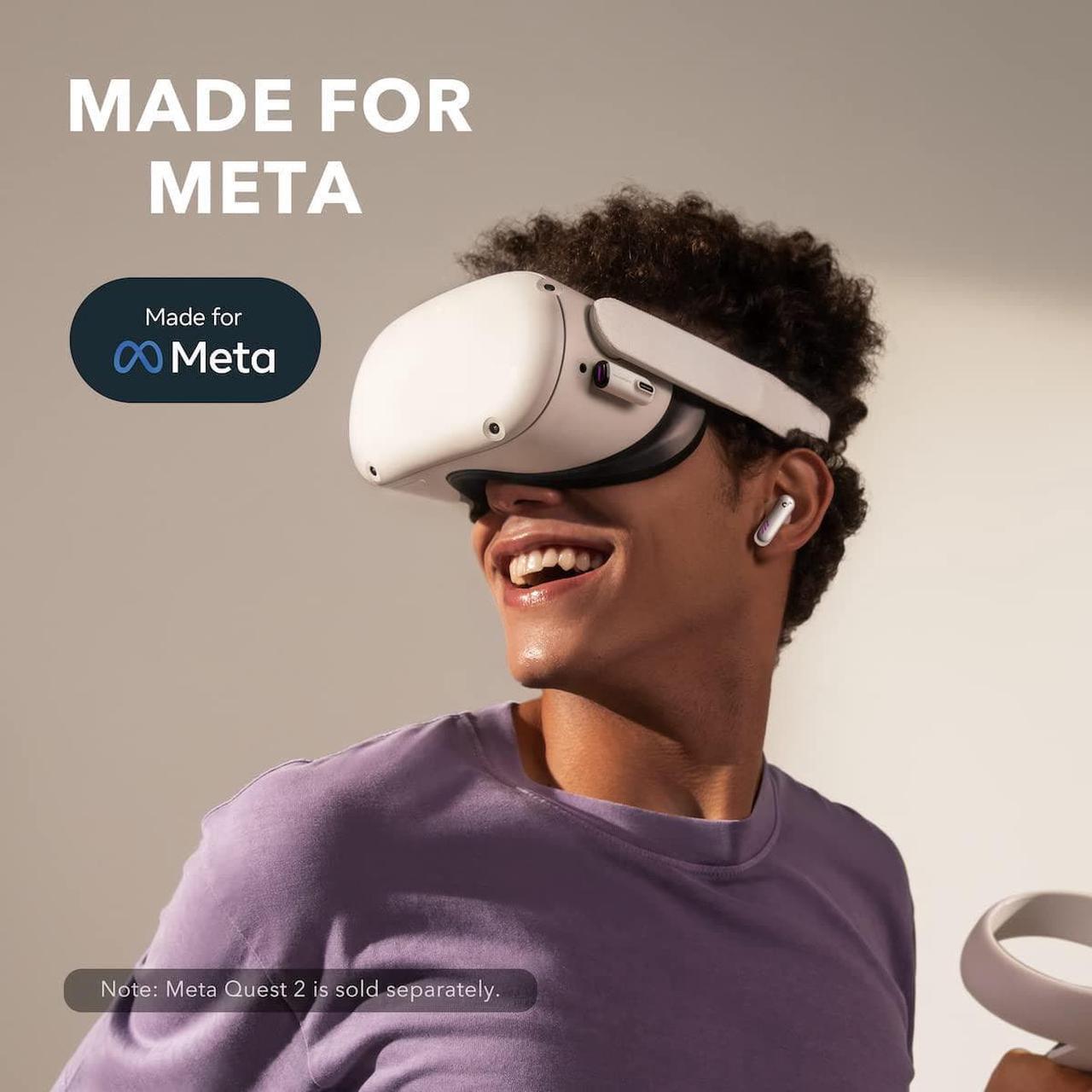 Alt view image 2 of 7 - soundcore VR P10 Wireless Gaming Earbuds, Authorized Meta/Oculus Quest 2 Accessories, <30ms Low Latency, Dual Connection, Bluetooth, 2.4GHz Wireless, USB-C Dongle, PS4, PS5, PC, Switch Compatible