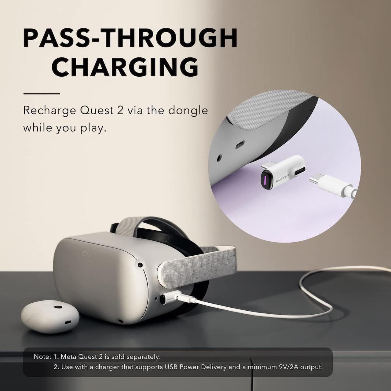Alt view image 6 of 7 - soundcore VR P10 Wireless Gaming Earbuds, Authorized Meta/Oculus Quest 2 Accessories, <30ms Low Latency, Dual Connection, Bluetooth, 2.4GHz Wireless, USB-C Dongle, PS4, PS5, PC, Switch Compatible