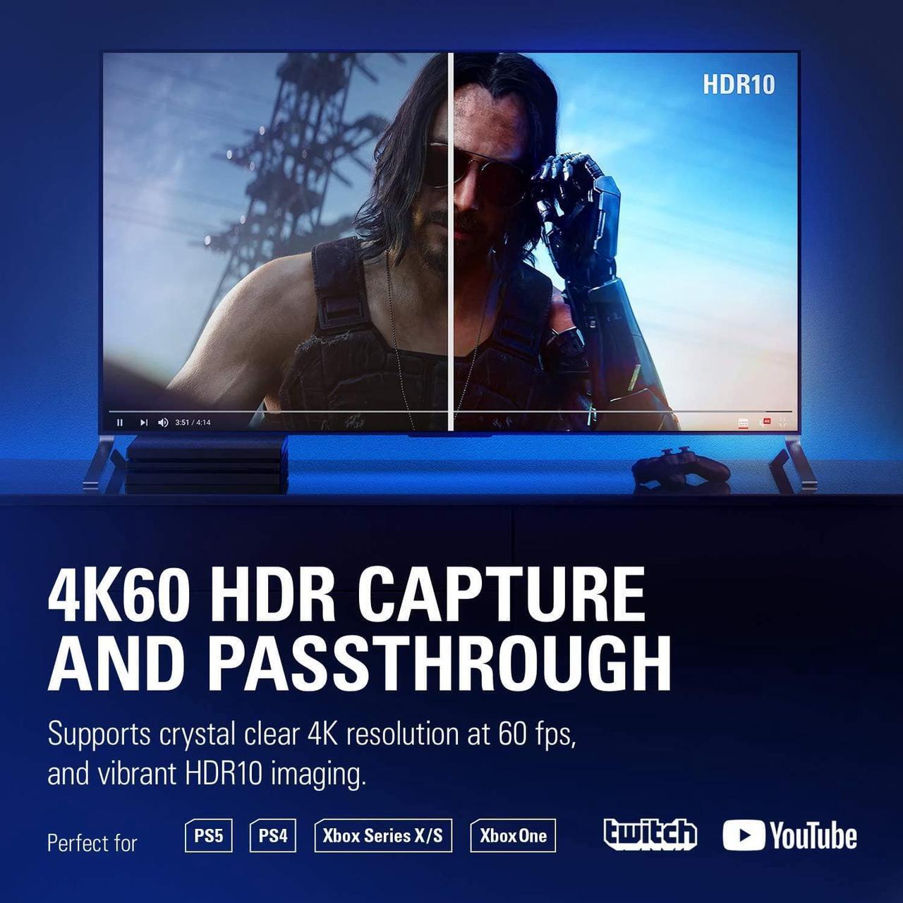 Alt view image 3 of 5 - Elgato 4K60 Pro MK.2, Internal Capture Card, Stream and Record 4K60 HDR10 with ultra-low latency on PS5, PS4 Pro, Xbox Series X/S, Xbox One X, in OBS, Twitch, YouTube, for PC