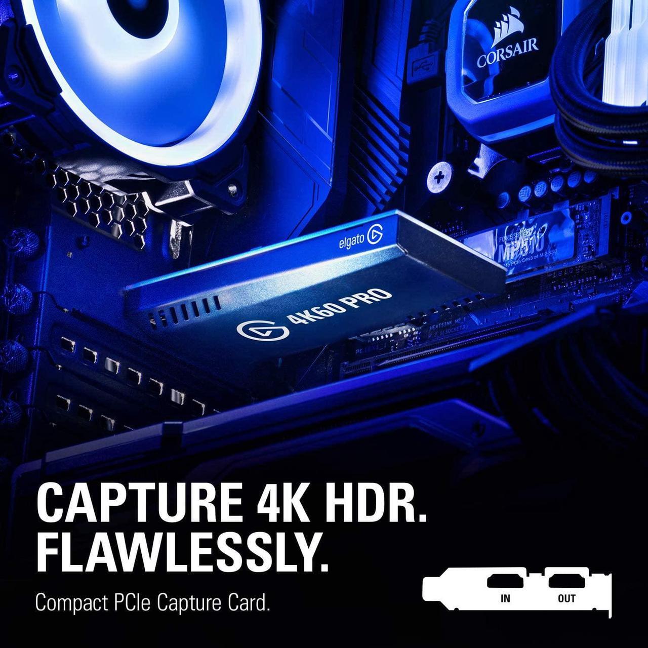 Alt view image 2 of 5 - Elgato 4K60 Pro MK.2, Internal Capture Card, Stream and Record 4K60 HDR10 with ultra-low latency on PS5, PS4 Pro, Xbox Series X/S, Xbox One X, in OBS, Twitch, YouTube, for PC