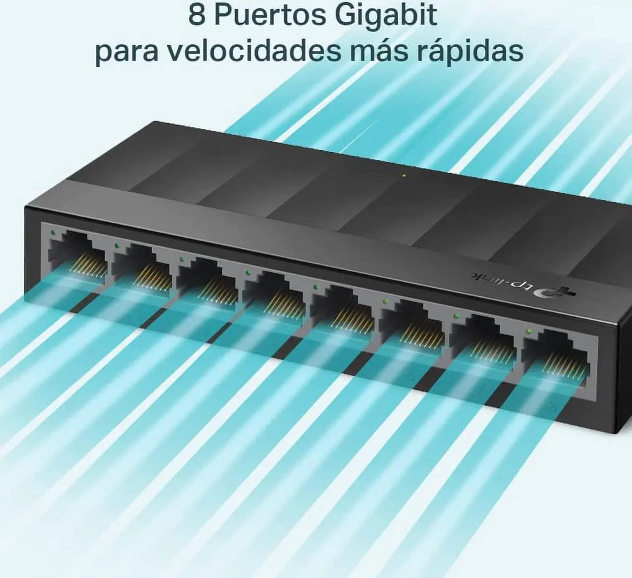 Alt view image 3 of 6 - TP-Link Litewave 8 Port Gigabit Ethernet Switch | Desktop Ethernet Splitter | Plastic Case | Unshielded Network Switch | Plug & Play | Fanless Quiet | Unmanaged (LS1008G)