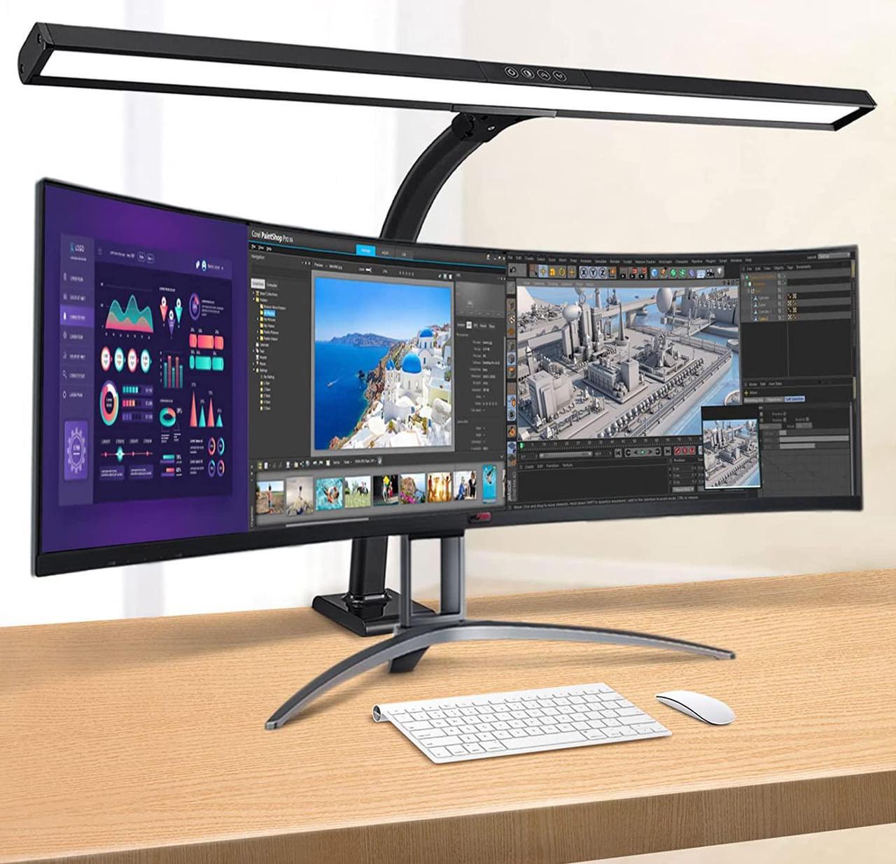 Main image of LED Desk Lamp, Architect Clamp Task Table Lamp, 20W Super Bright Extra Wide Area Drafting Work Light, 4 Color Modes, 5 Brightness Levels - Great for Workbench, Office, Studio, Reading, Monitor