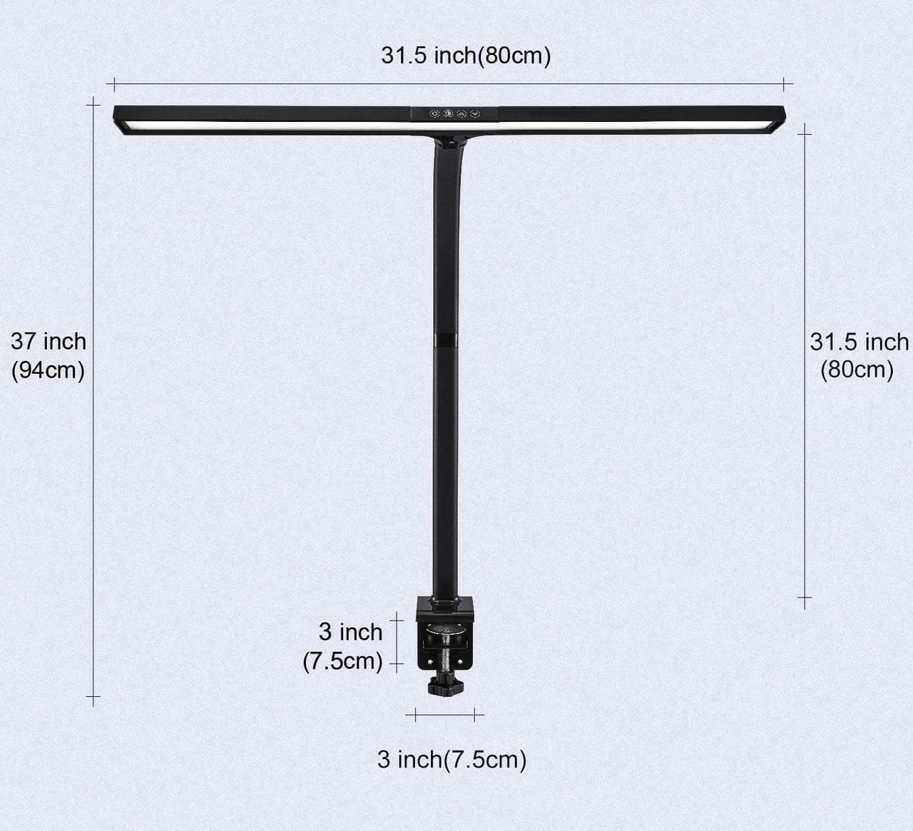 Alt view image 5 of 7 - LED Desk Lamp, Architect Clamp Task Table Lamp, 20W Super Bright Extra Wide Area Drafting Work Light, 4 Color Modes, 5 Brightness Levels - Great for Workbench, Office, Studio, Reading, Monitor