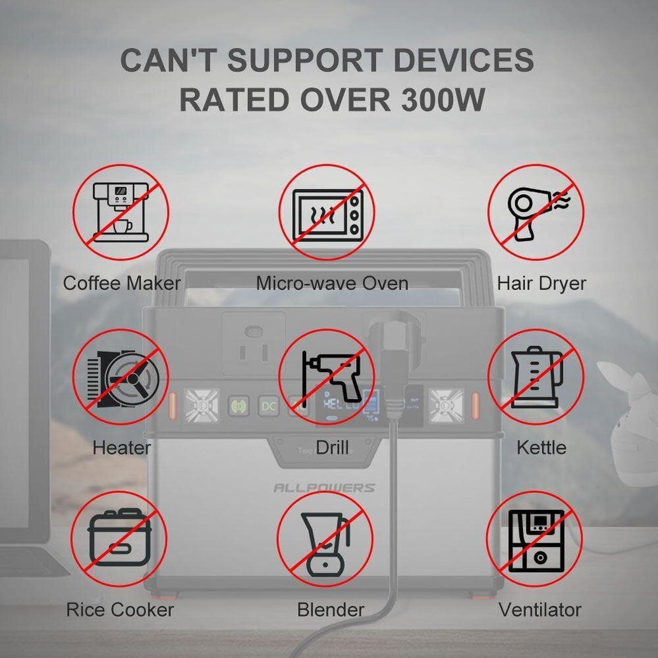 Alt view image 5 of 6 - 288Wh QI Solar Portable Power Station Portable Generator Emergency Power Supply
