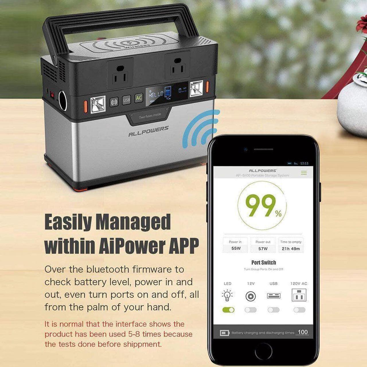 Alt view image 4 of 6 - 288Wh QI Solar Portable Power Station Portable Generator Emergency Power Supply