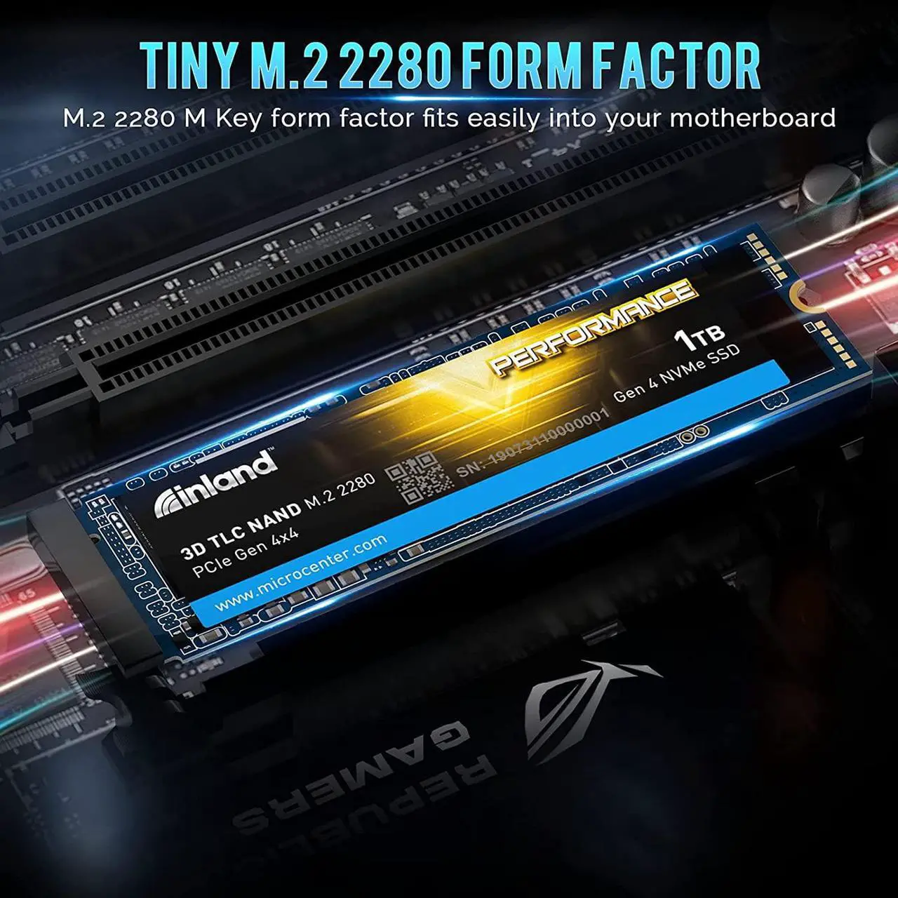 Alt view image 5 of 7 - INLAND Performance 1TB PCIe Gen 4.0 NVMe 4 x4 SSD M.2 2280 TLC 3D NAND Internal Solid State Drive, R/W Speed up to 5000MB/s and 4300MB/s, 1800 TBW
