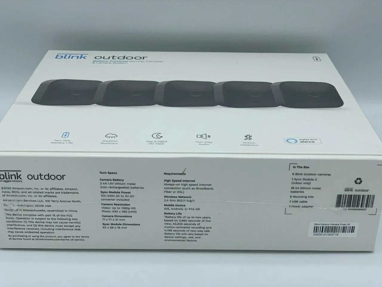 Alt view image 7 of 7 - All-new 2020 Blink Outdoor wireless Security Camera System - 5 Camera kit