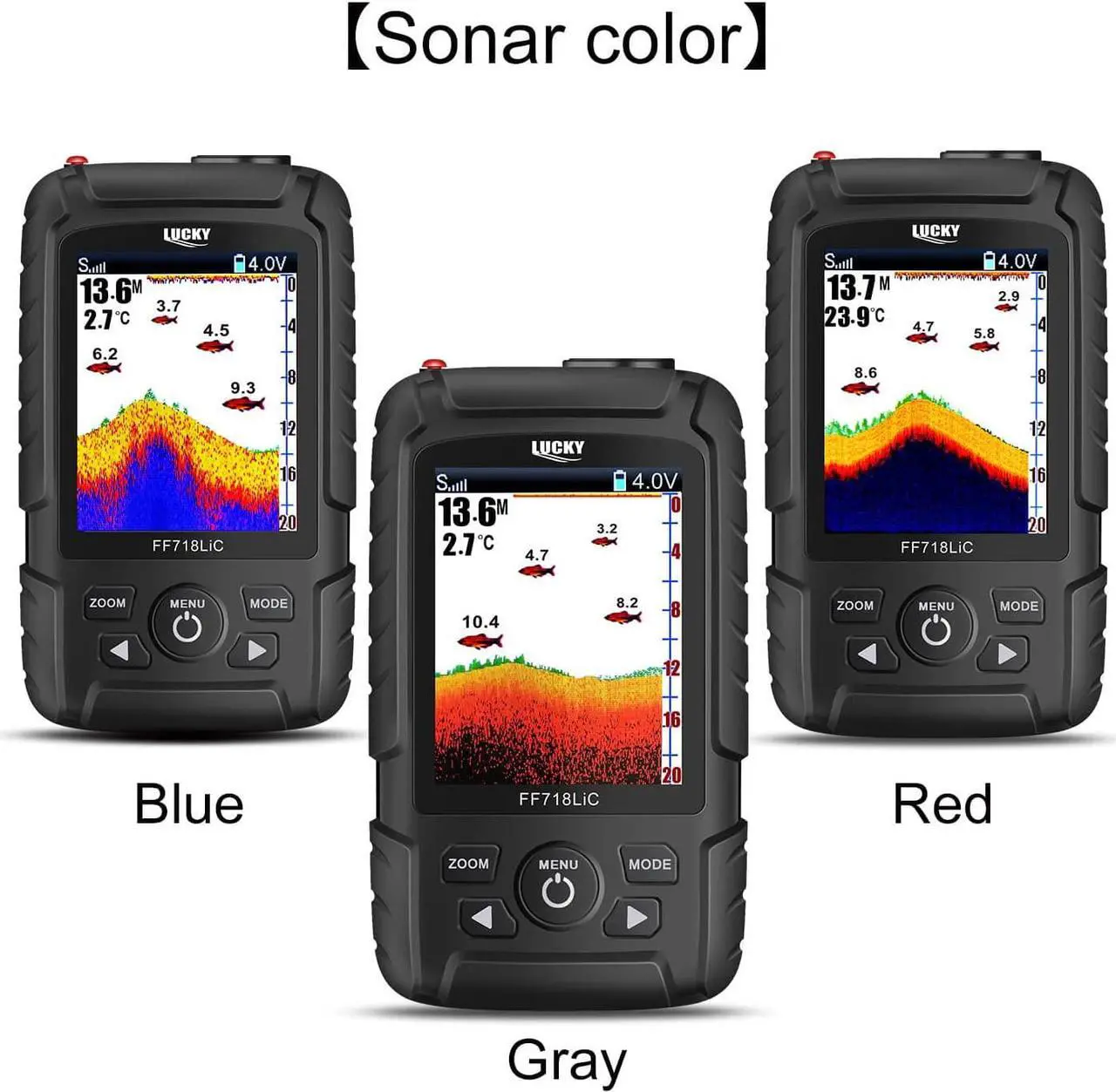 Alt view image 2 of 7 - LUCKY Portable Fish Finder,Smart Handheld Depth Finder with Sonar Sensor,Wired and Wireless Fishing Finder for Ice Fishing Sea Fishing Kayak Fishing Boat Fishing,Waterproof,Black