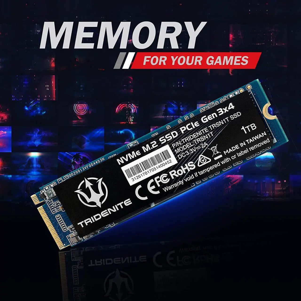 Alt view image 5 of 5 - TRIDENITE 1TB NVMe M.2 2280 PCIe Gen 3x4 Internal Solid State Drive (SSD)